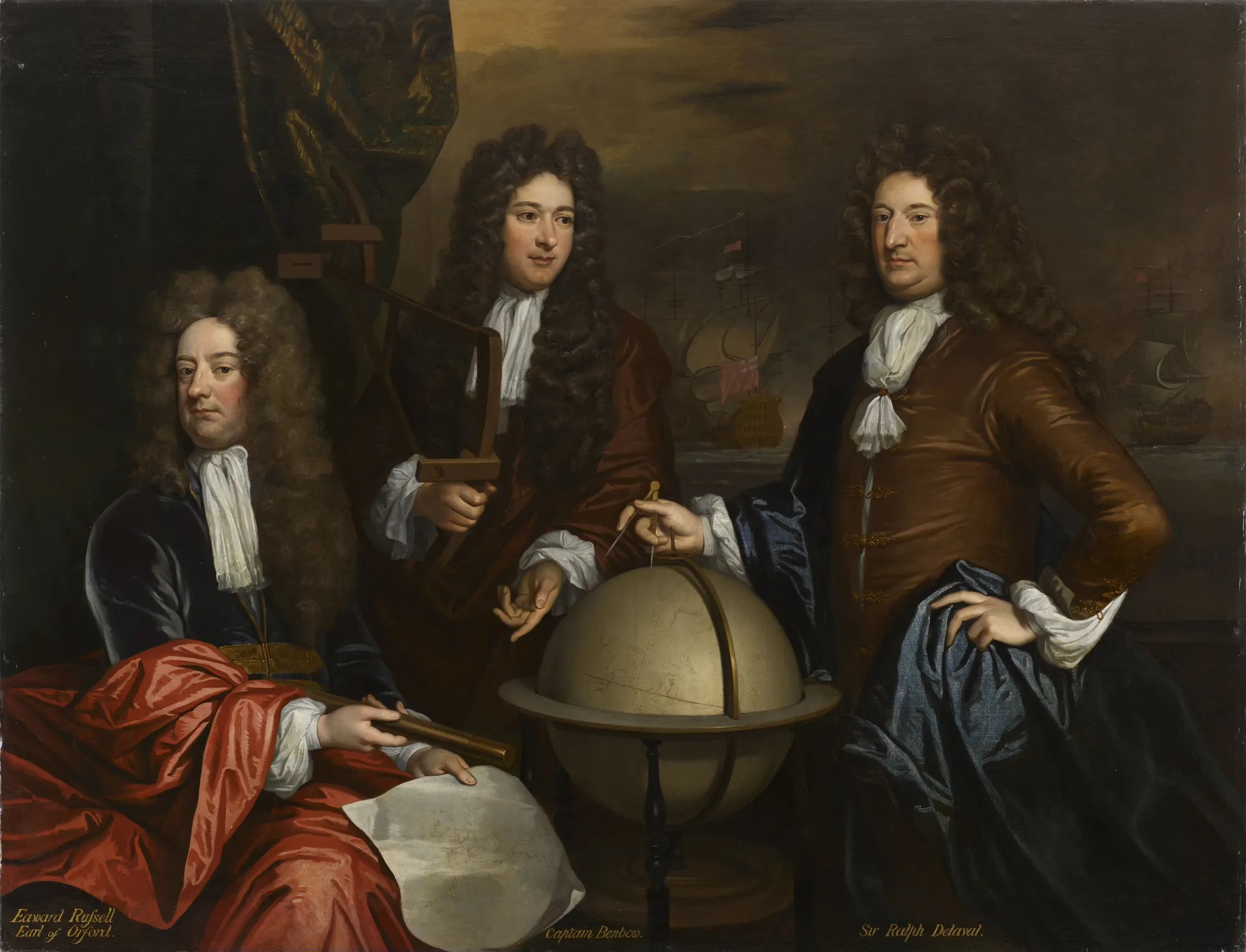 Triple Portrait of Edward Russell, John Benbow, and Sir Ralph Delavall