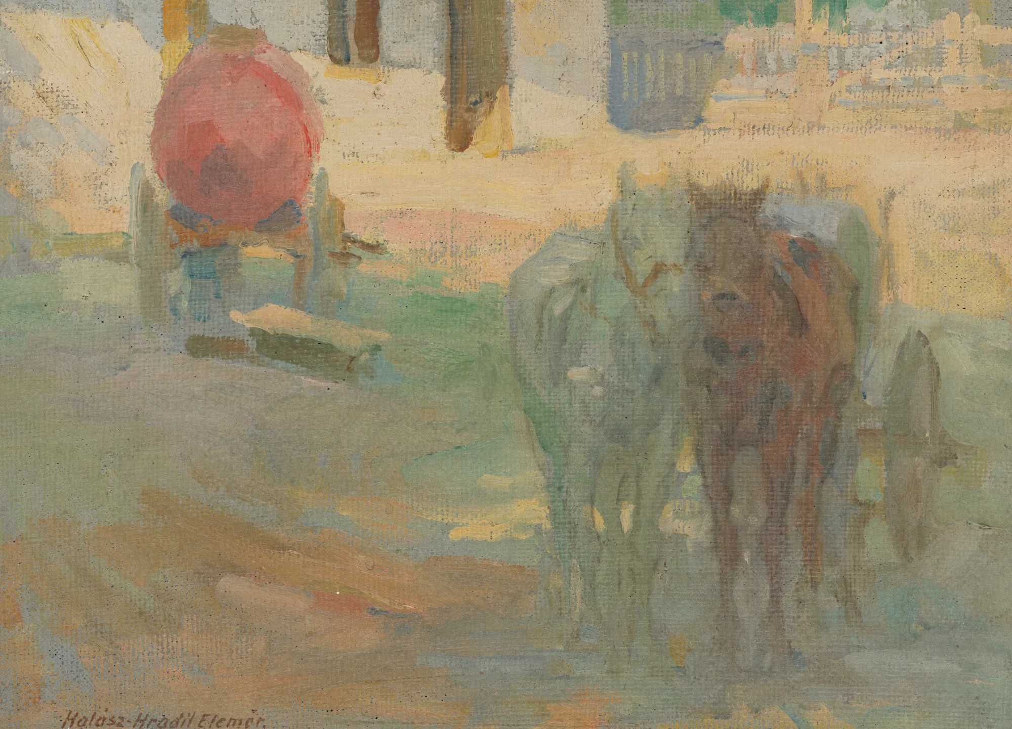 Farmyard with a Team of Horses