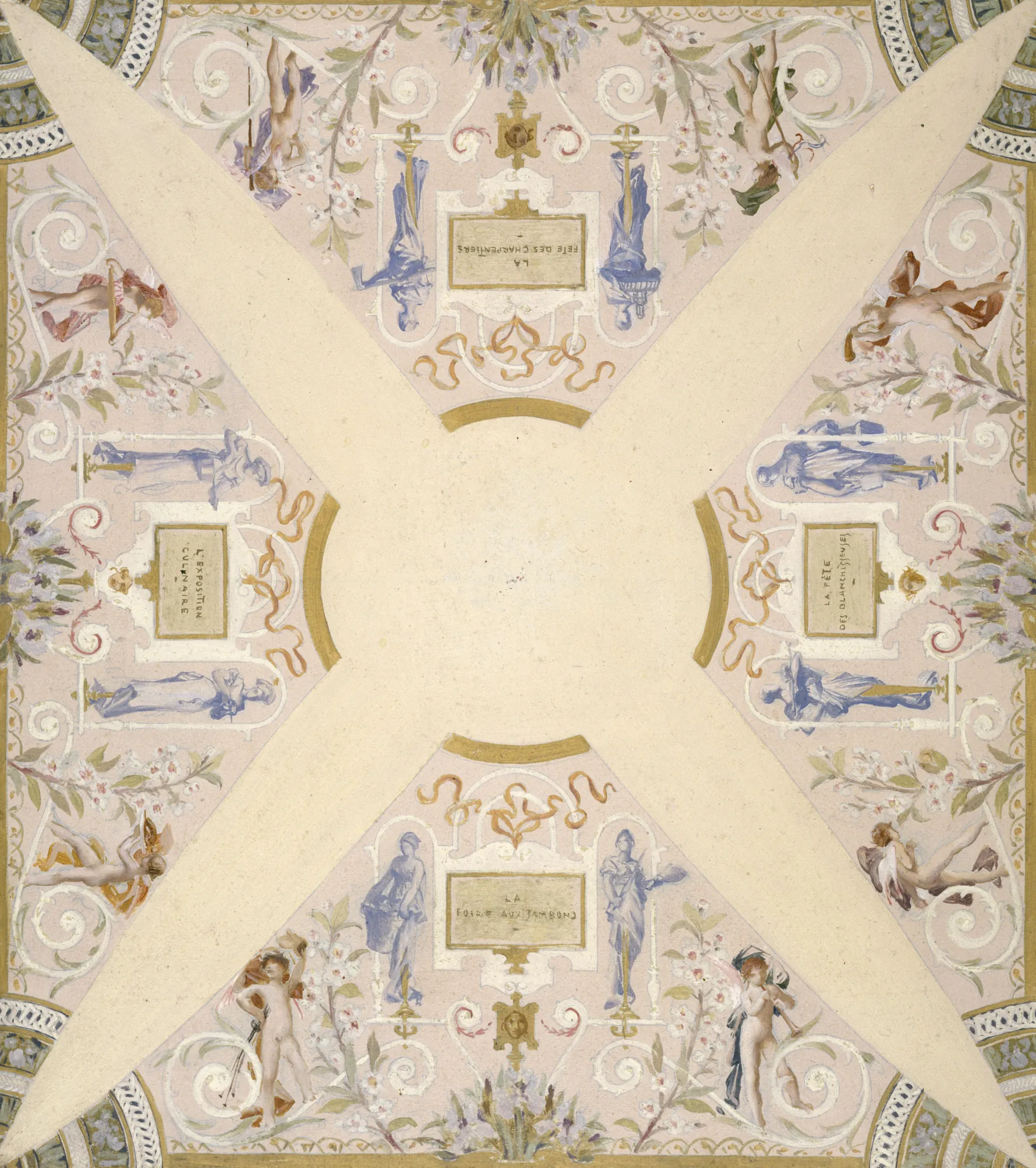 Esquisse pour l'escalier des fêtes de l'Hôtel de Ville de Paris