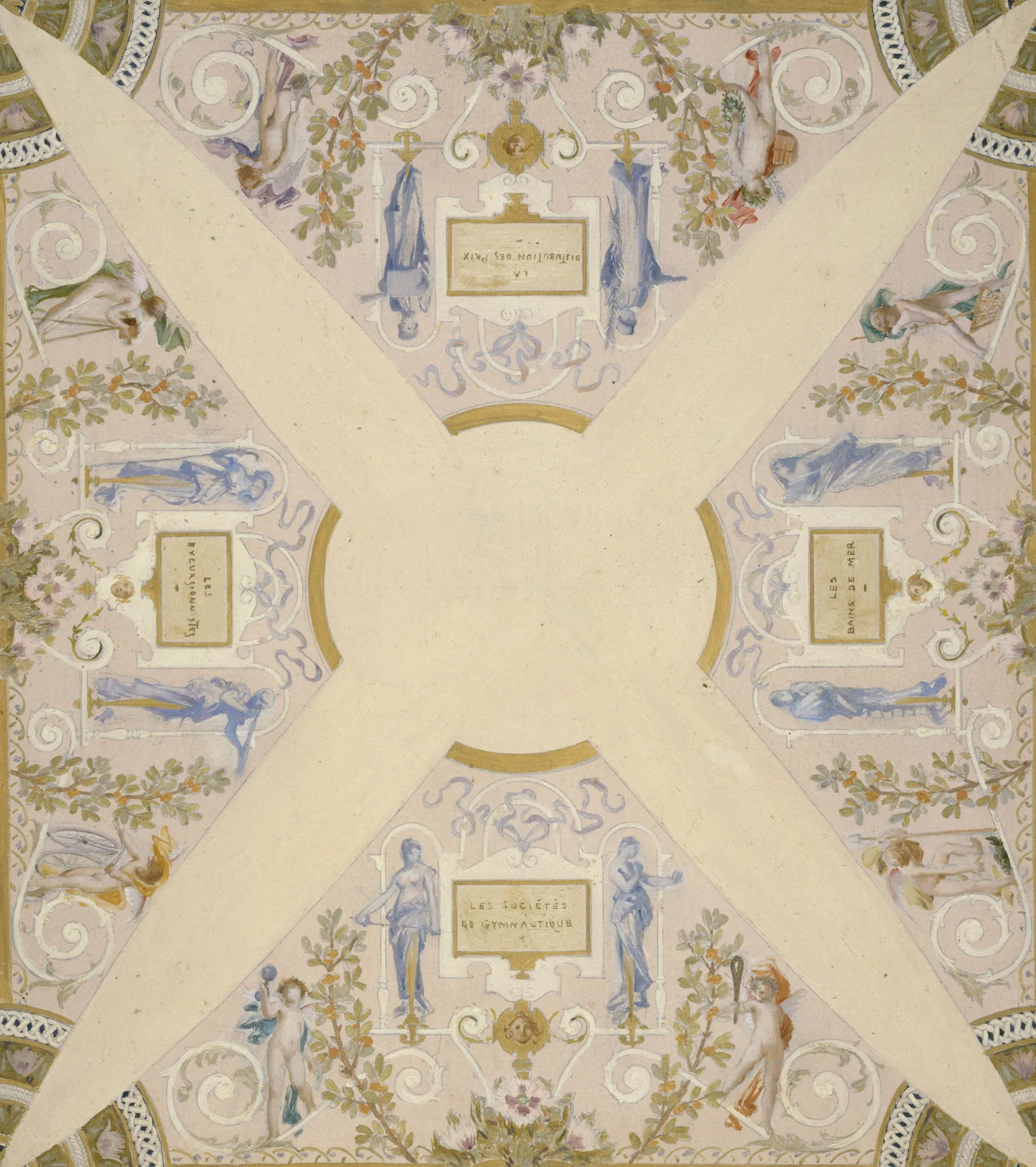 Sketch for the Staircase of the Fêtes, Hôtel de Ville de Paris (August)