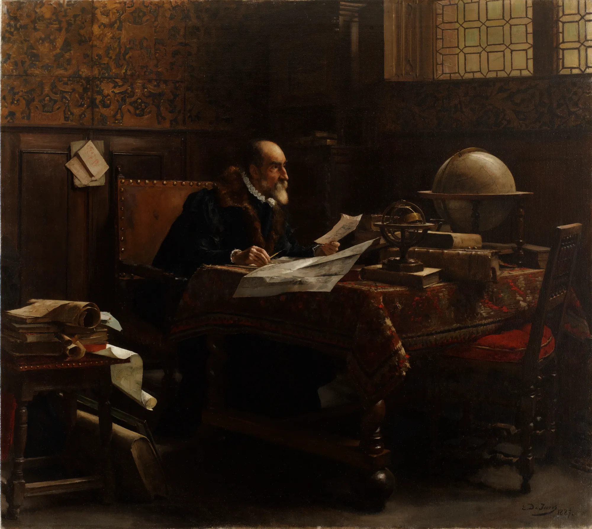 Abraham Ortelius in His Study