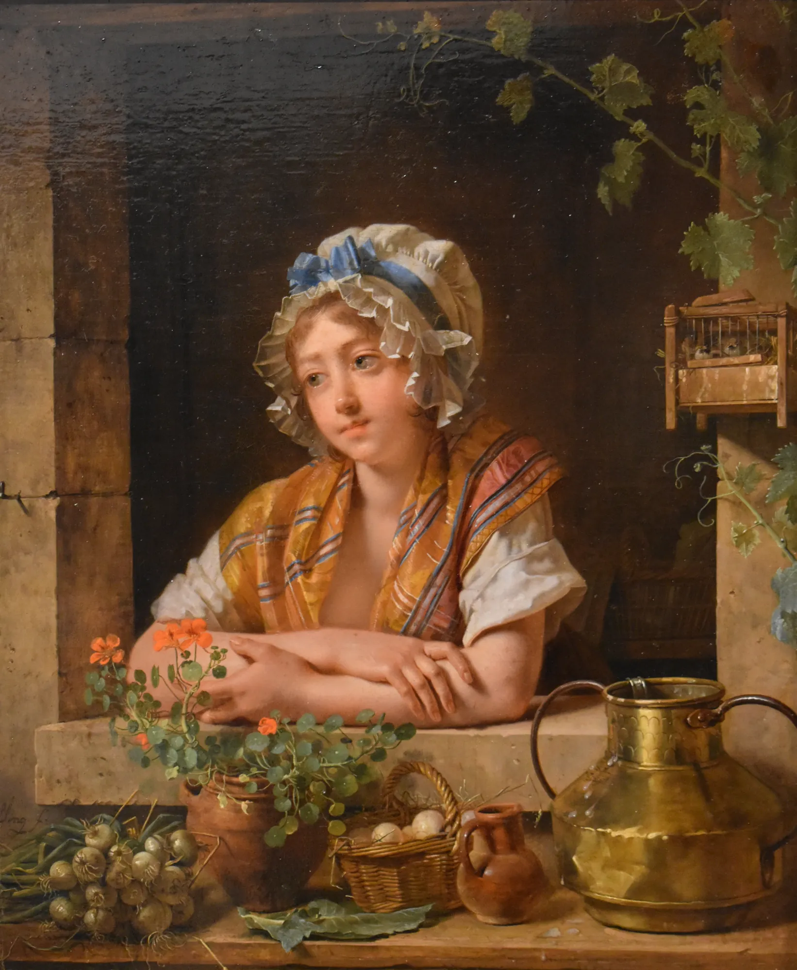 Jeune Paysanne à sa fenêtre (Young Peasant Girl at Her Window)