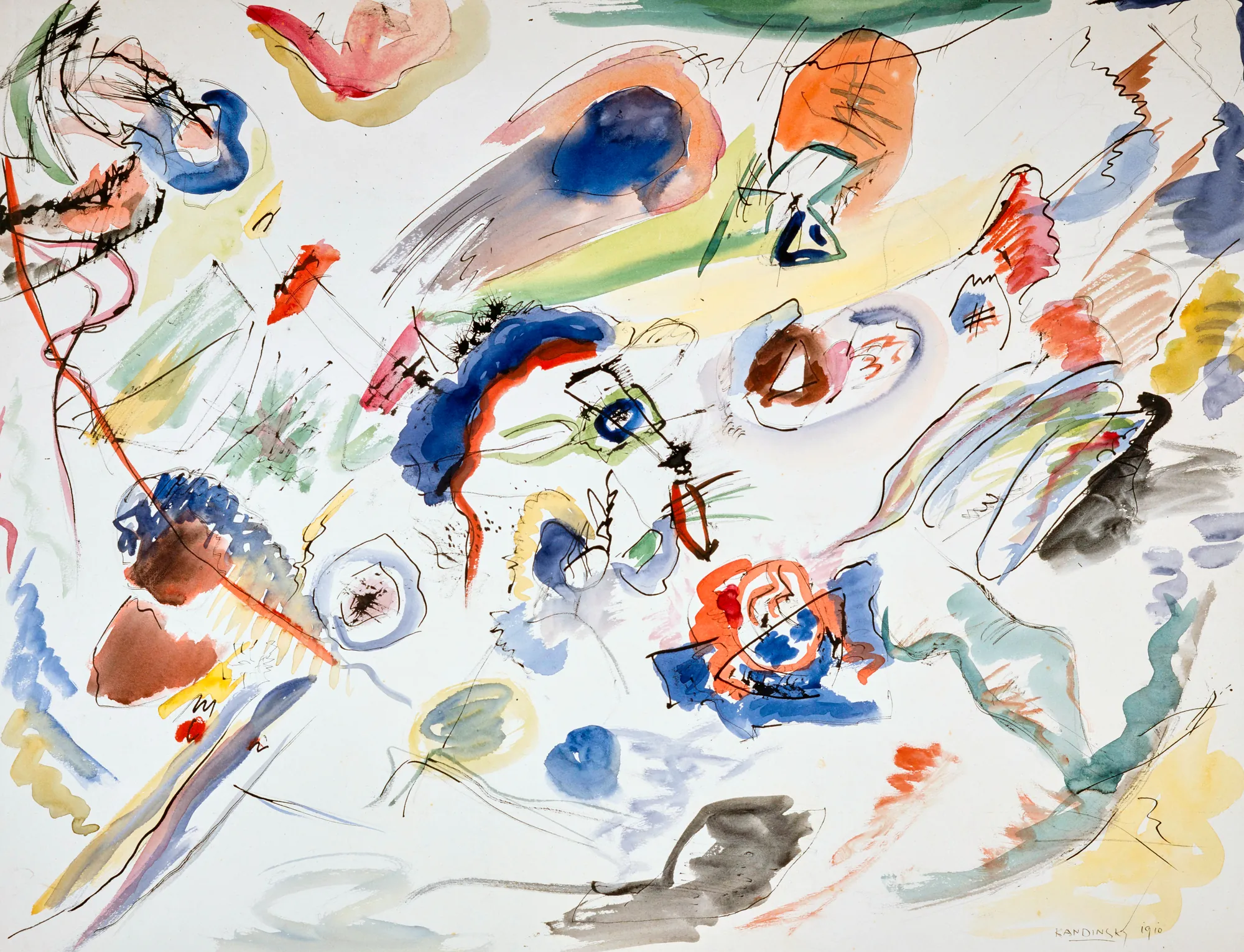 First Abstract Watercolor (Study for Composition VII)