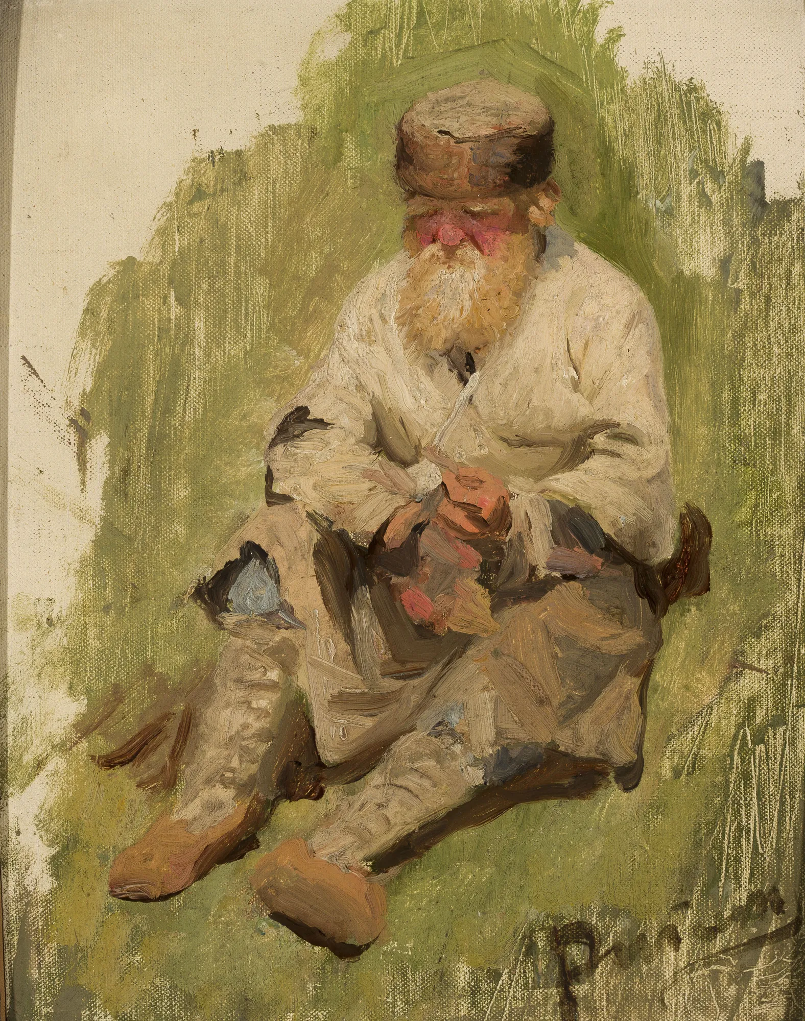 Study of a Peasant in the Grass