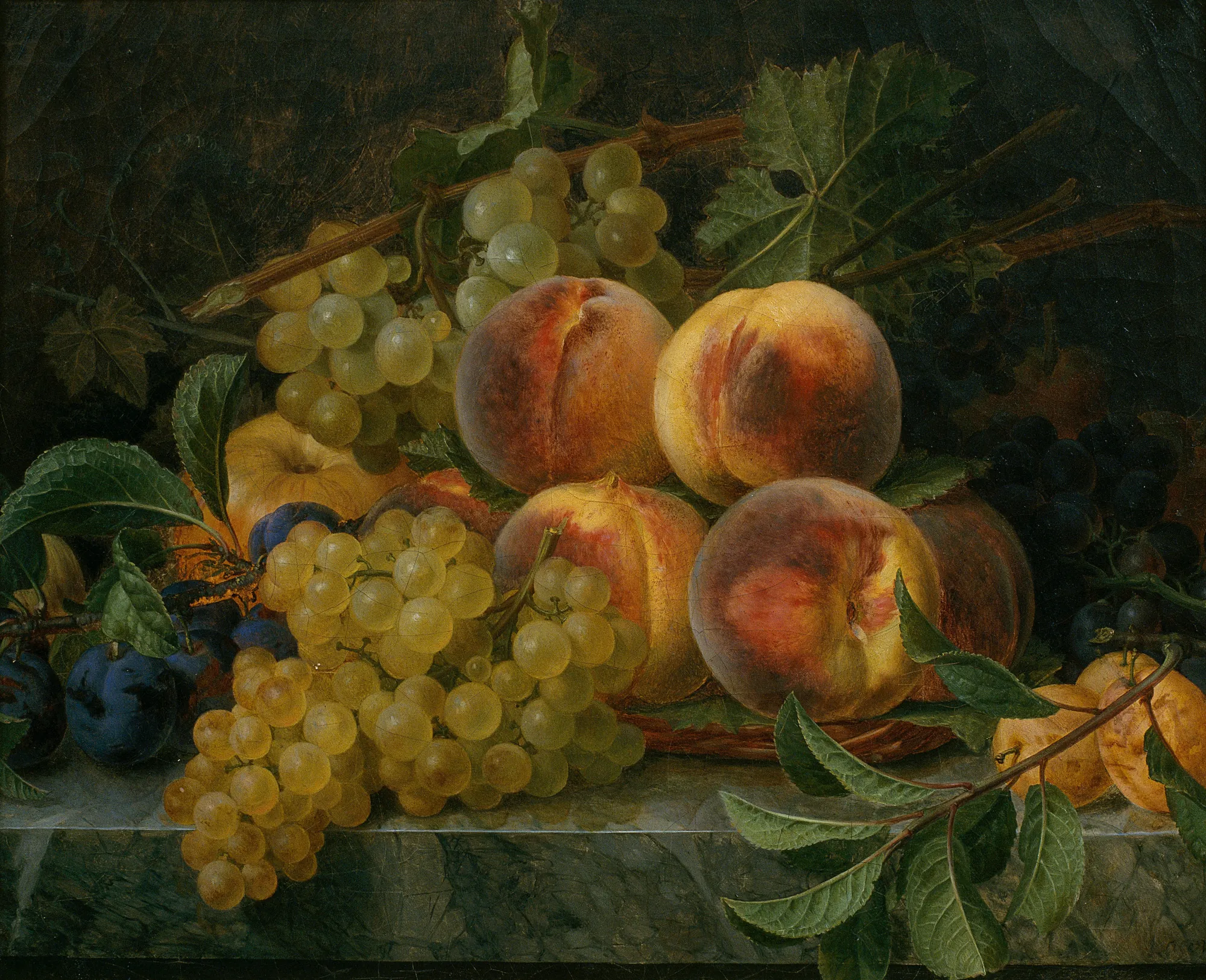 Still Life with Peaches and Grapes