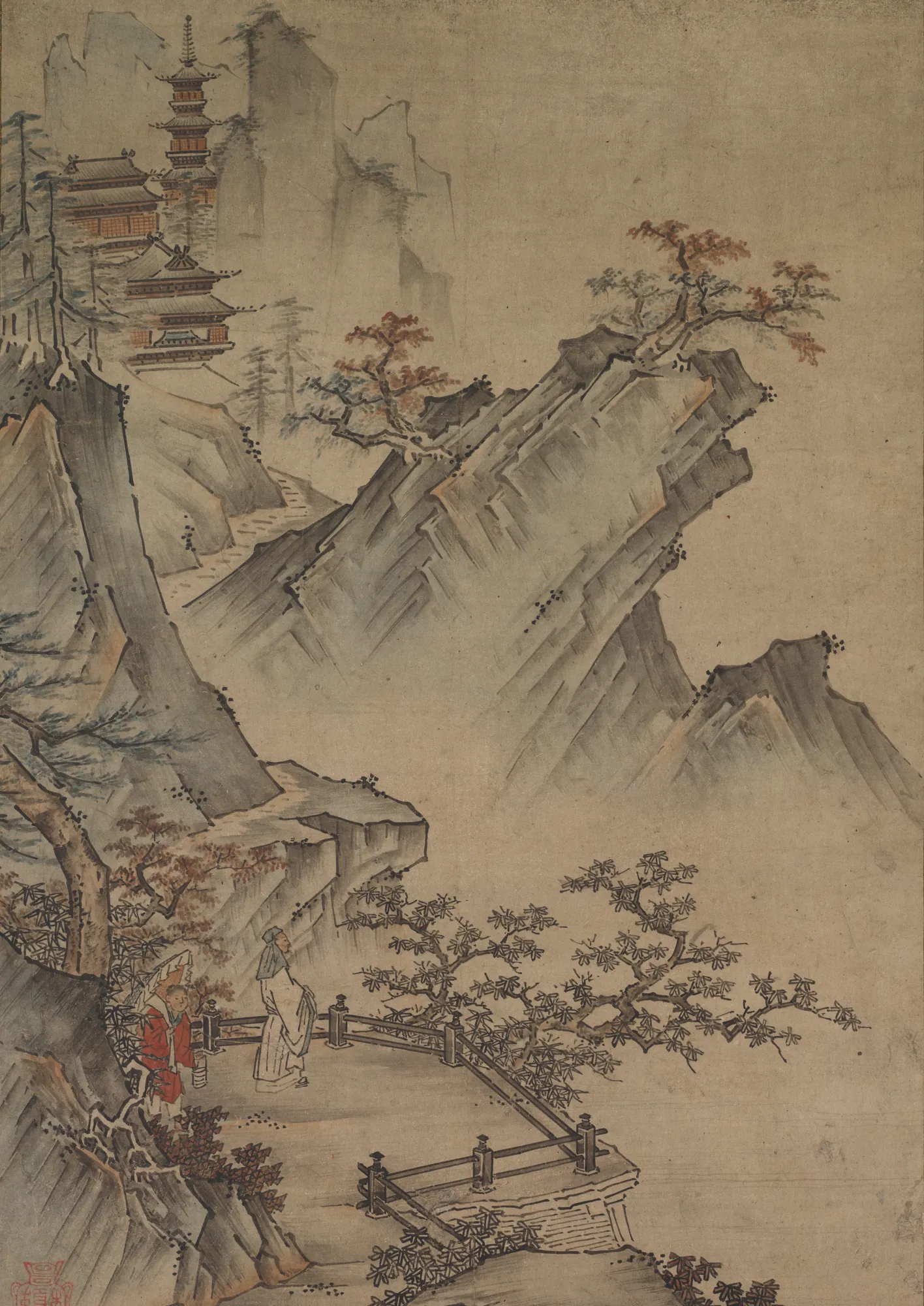 Chinese Literatus Viewing a Valley