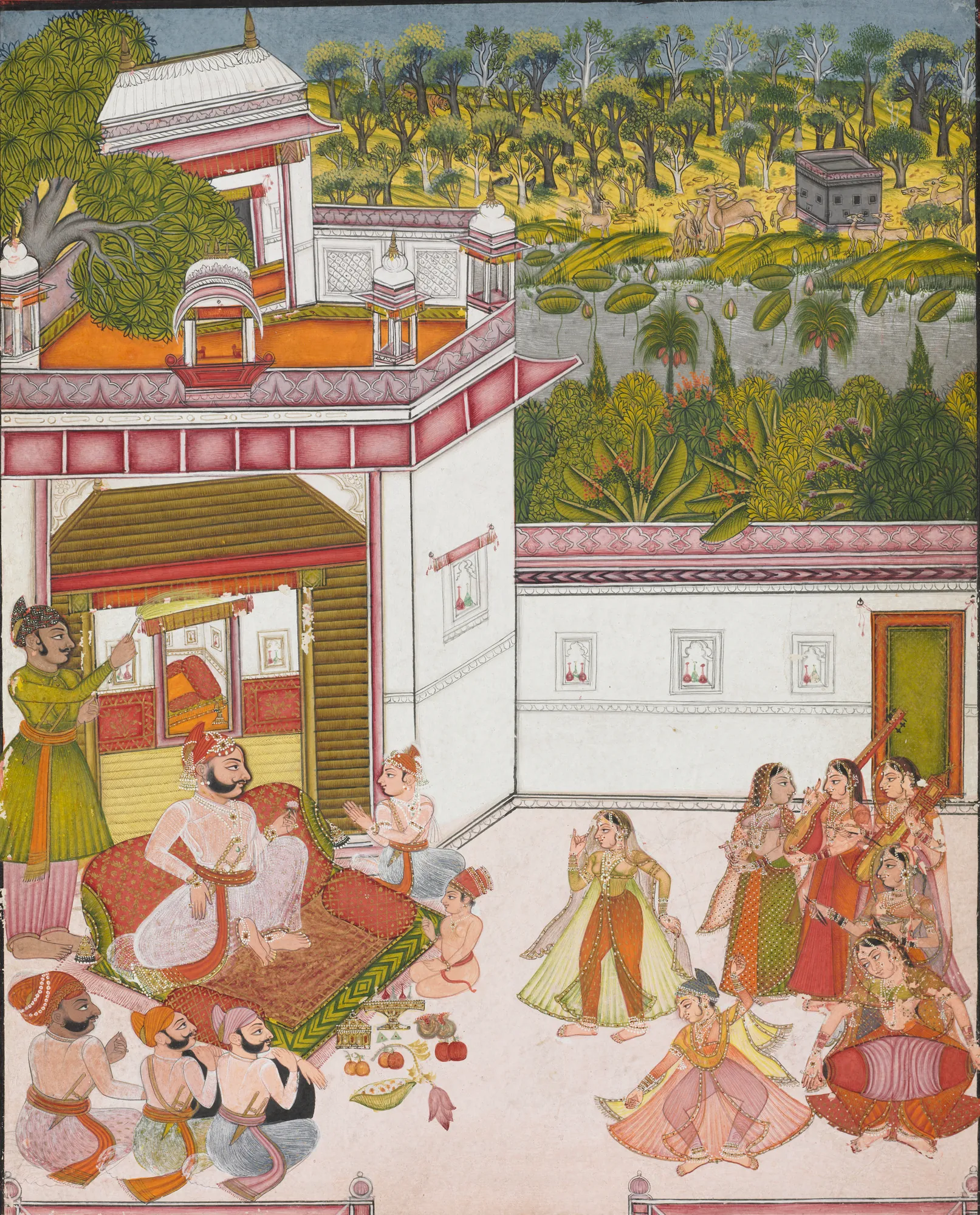Maharaja of Kotah Listening to Music and Watching Dancers