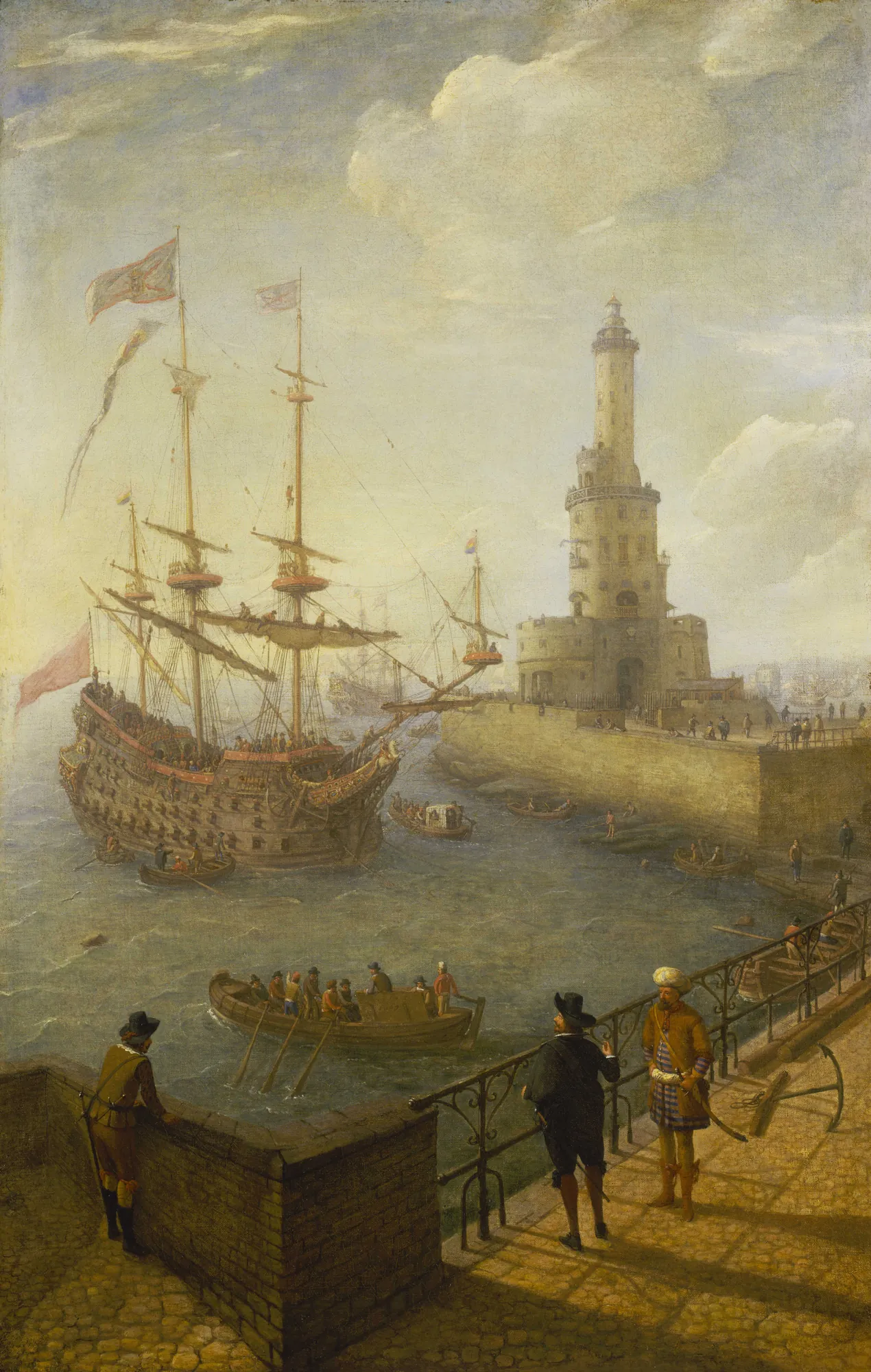 A Spanish Three-Decker at Anchor off Naples