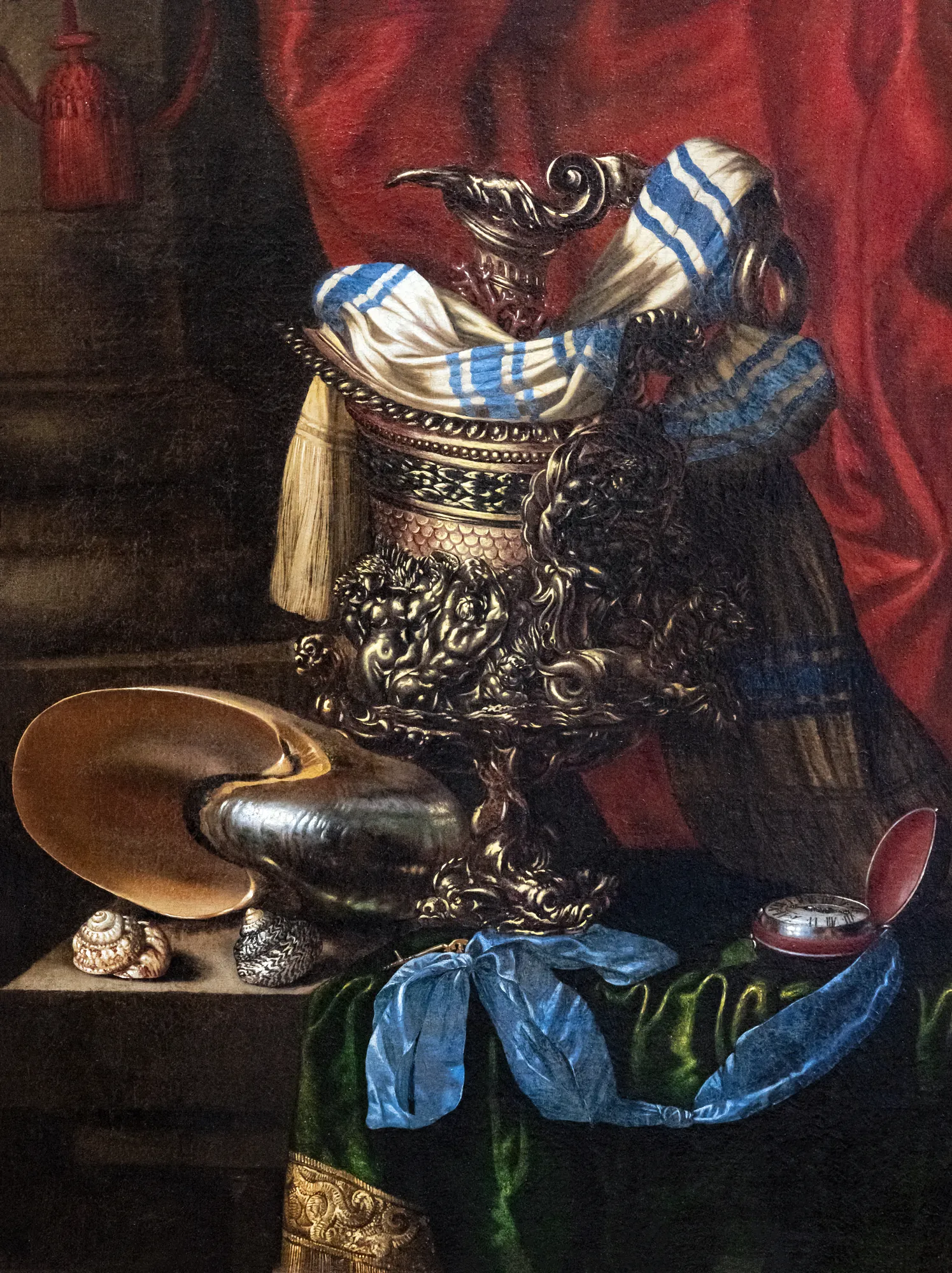 Still Life with Nautilus Shell and Silver Centerpiece