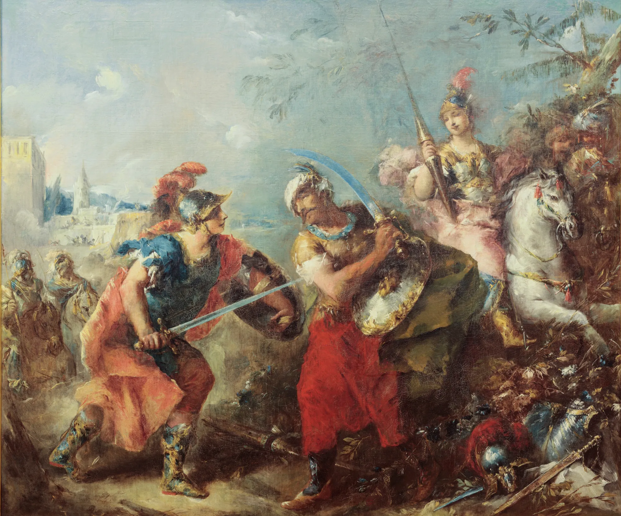 The Fight between Tancred and Argante With Clorinda in the Background
