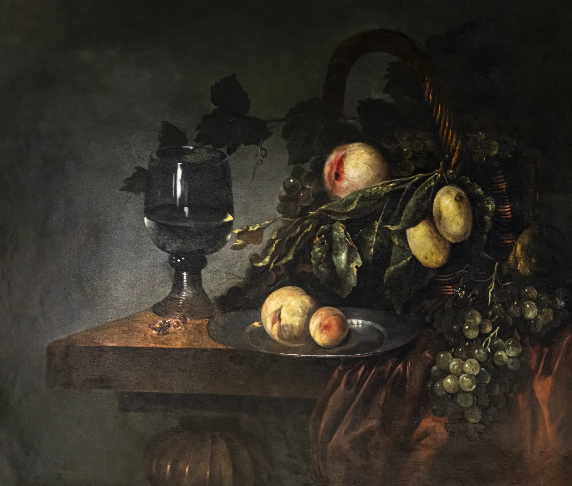 Still Life with Peaches and Grapes