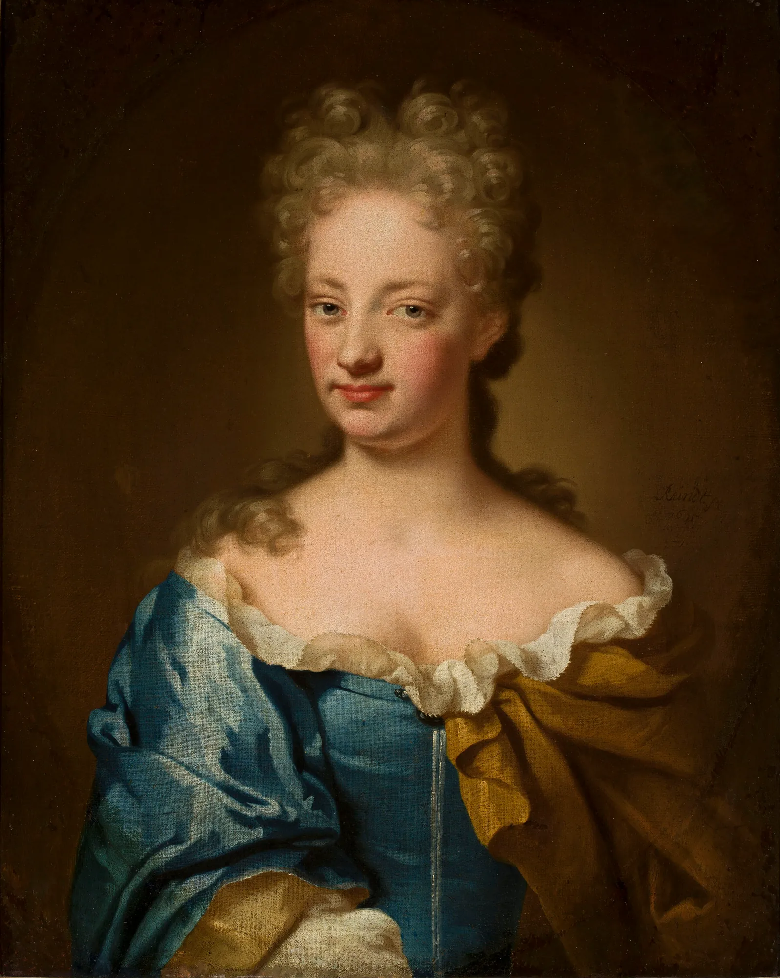 Portrait of a Young Lady in a Blue Dress
