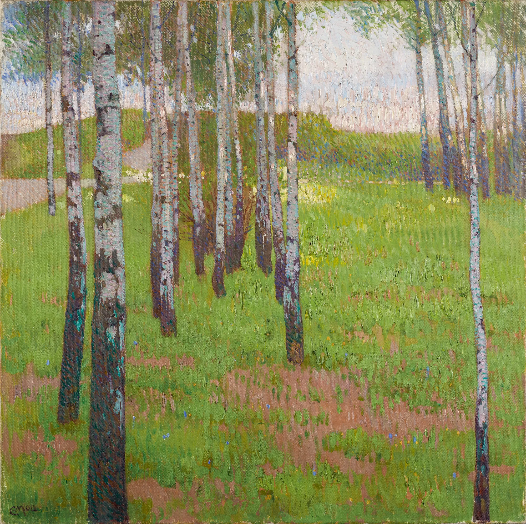 Birch Grove in Evening Light (Birkenwäldchen im Abendlicht)