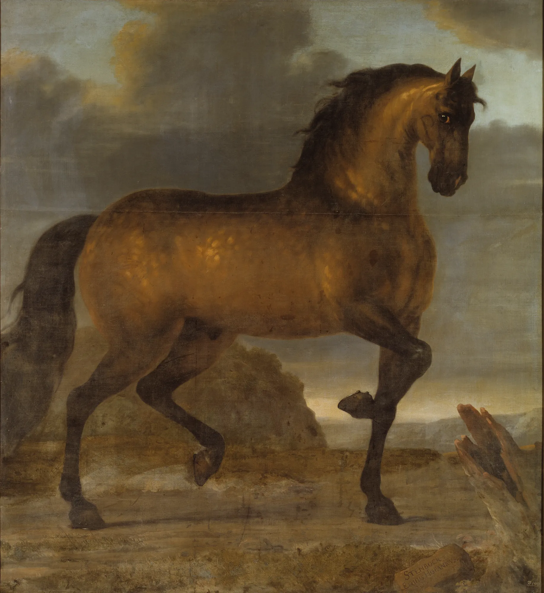 Karl XI's Horse Stenbock Karl XI's Horse Stenbock by David Klöcker Ehrenstrahl. A powerful brown stallion stands in profile against a dark, atmospheric sky and a low horizon landscape.