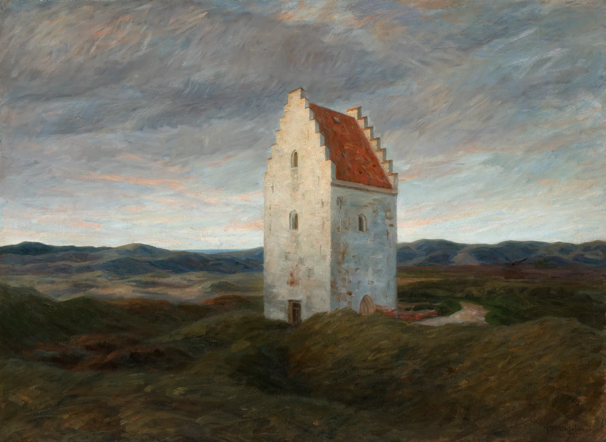 The Old Church of Skagen at Night