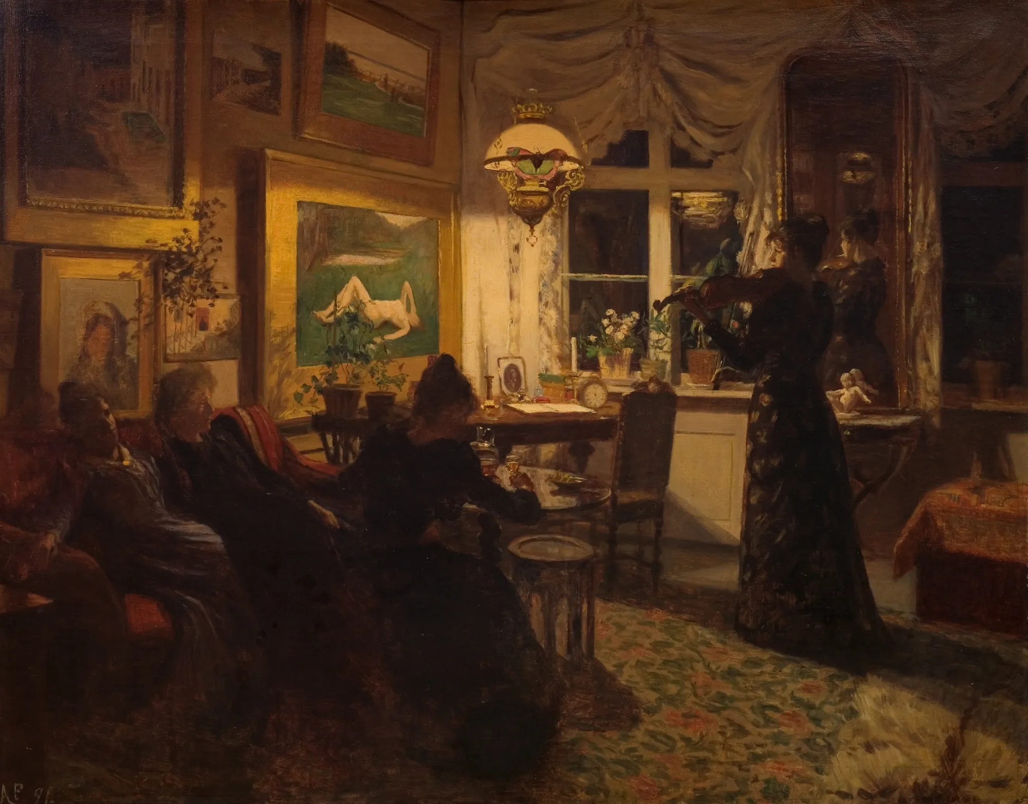 An Evening with a Friend by Lamplight