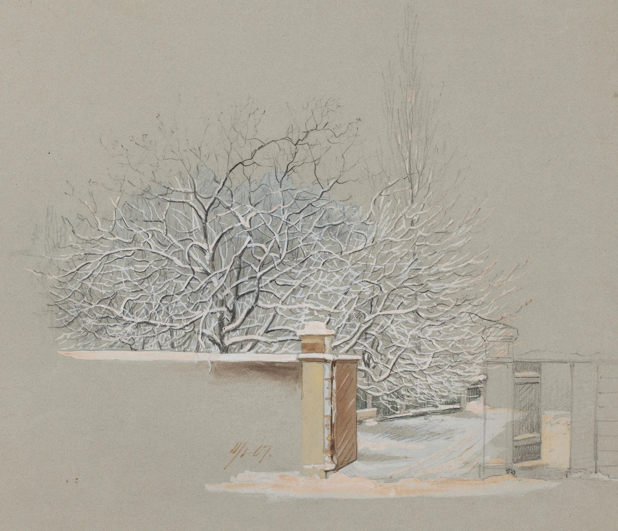Snowy Trees in the Courtyard of Annankatu 15