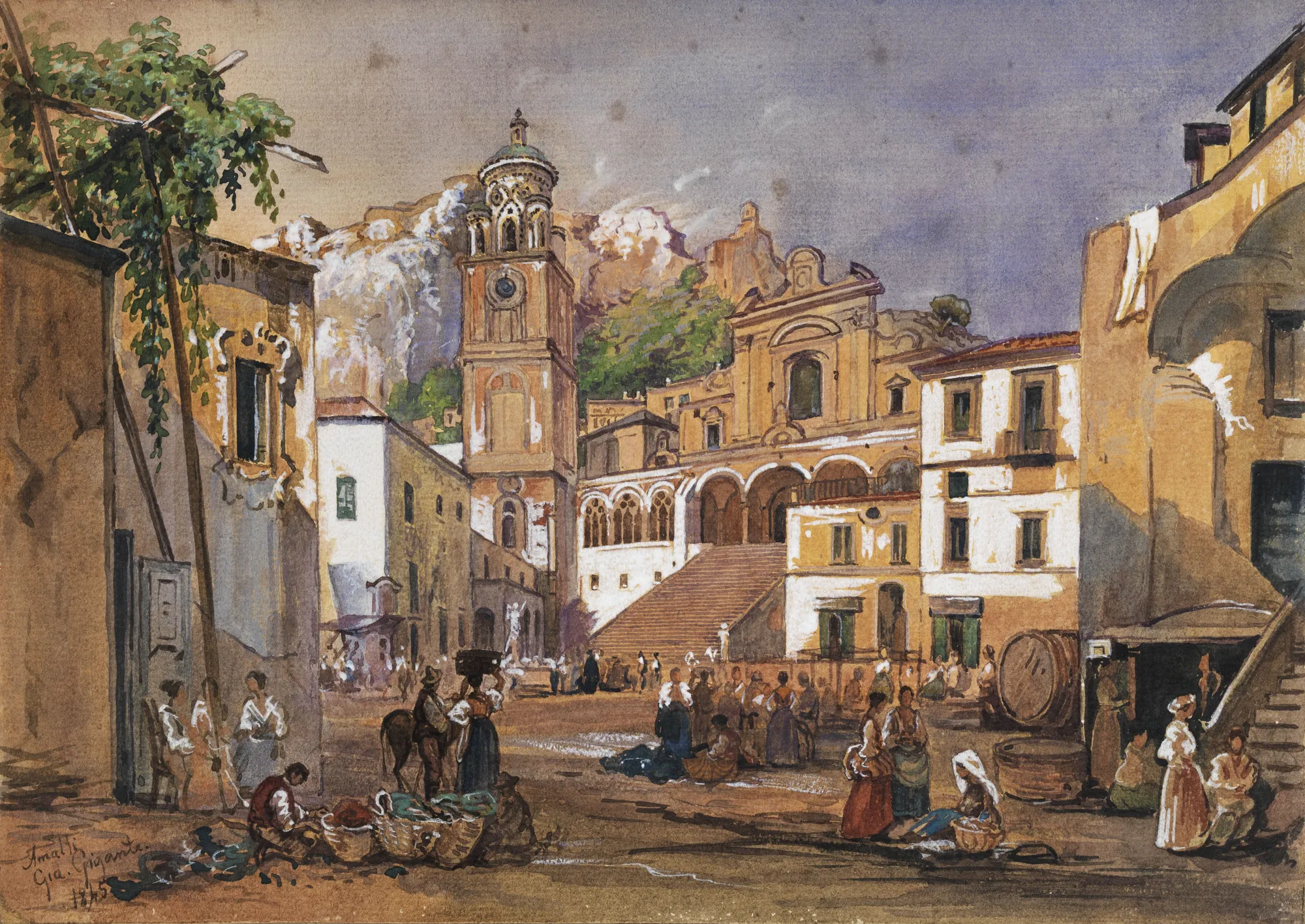 Market Scene in Amalfi
