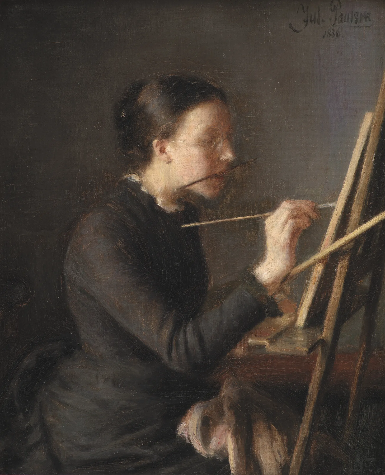 The Painter Agnes Paulsen at her Easel