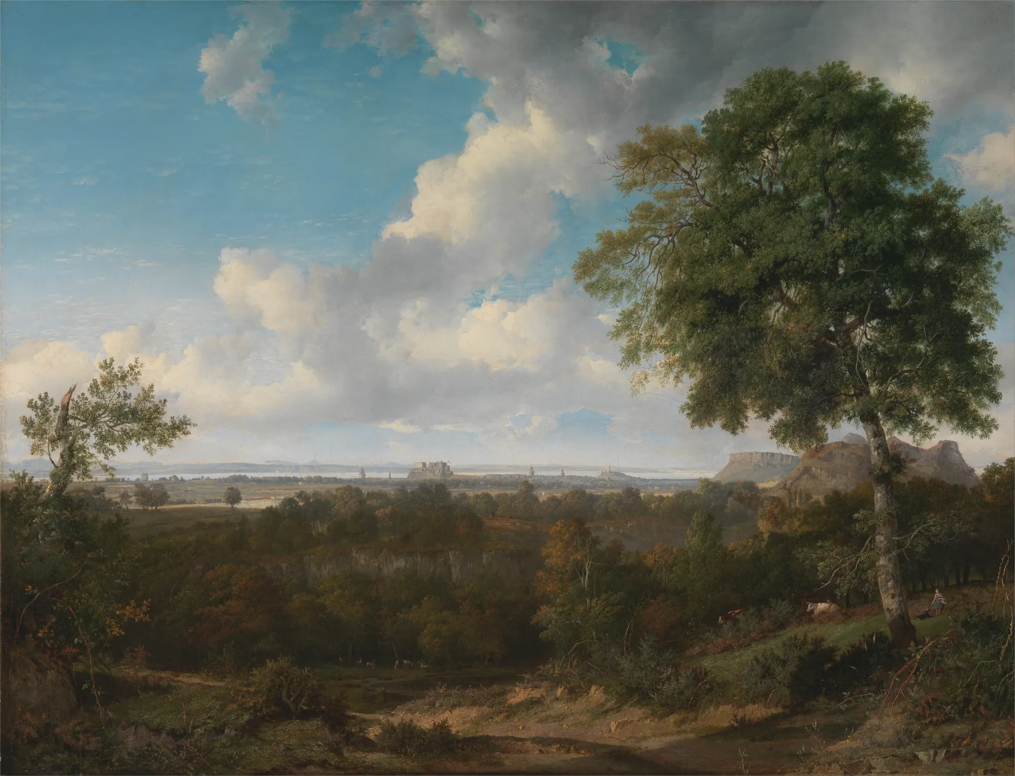 Edinburgh from the Braids Edinburgh from the Braids by Patrick Nasmyth. A sprawling panoramic landscape of Edinburgh seen from the Braid Hills under a luminous sky with massive, billowing white clouds.