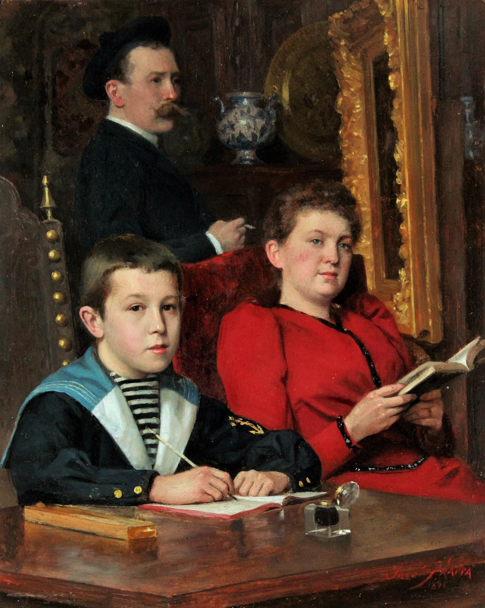 Self-Portrait with Wife and Son