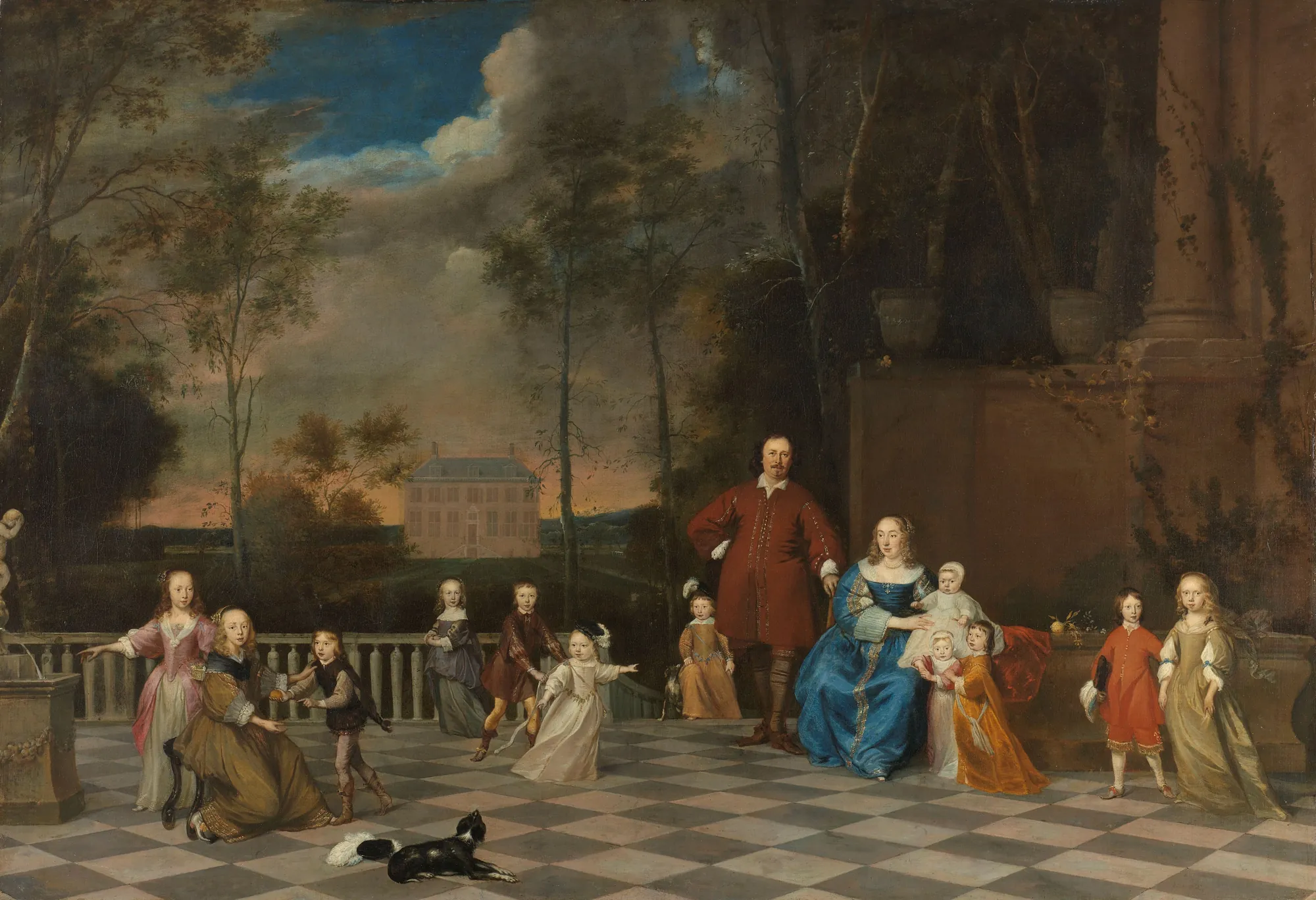 Portrait of Jeremias van Collen, his Wife, and their Twelve Children