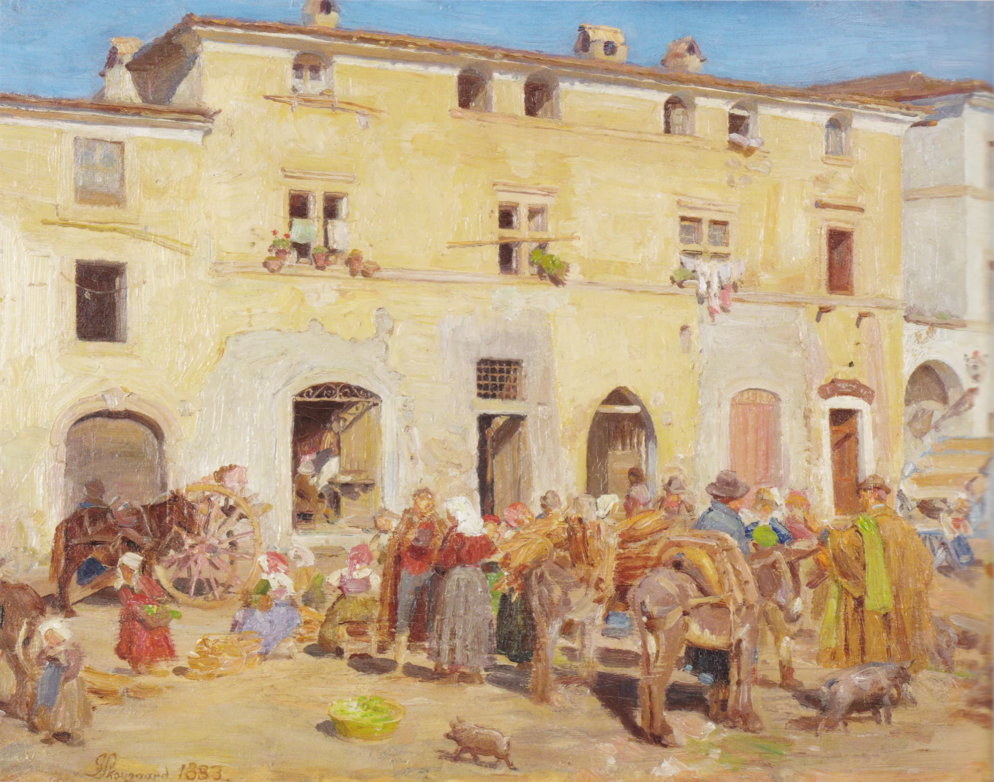 Market Square in Sora, Italy