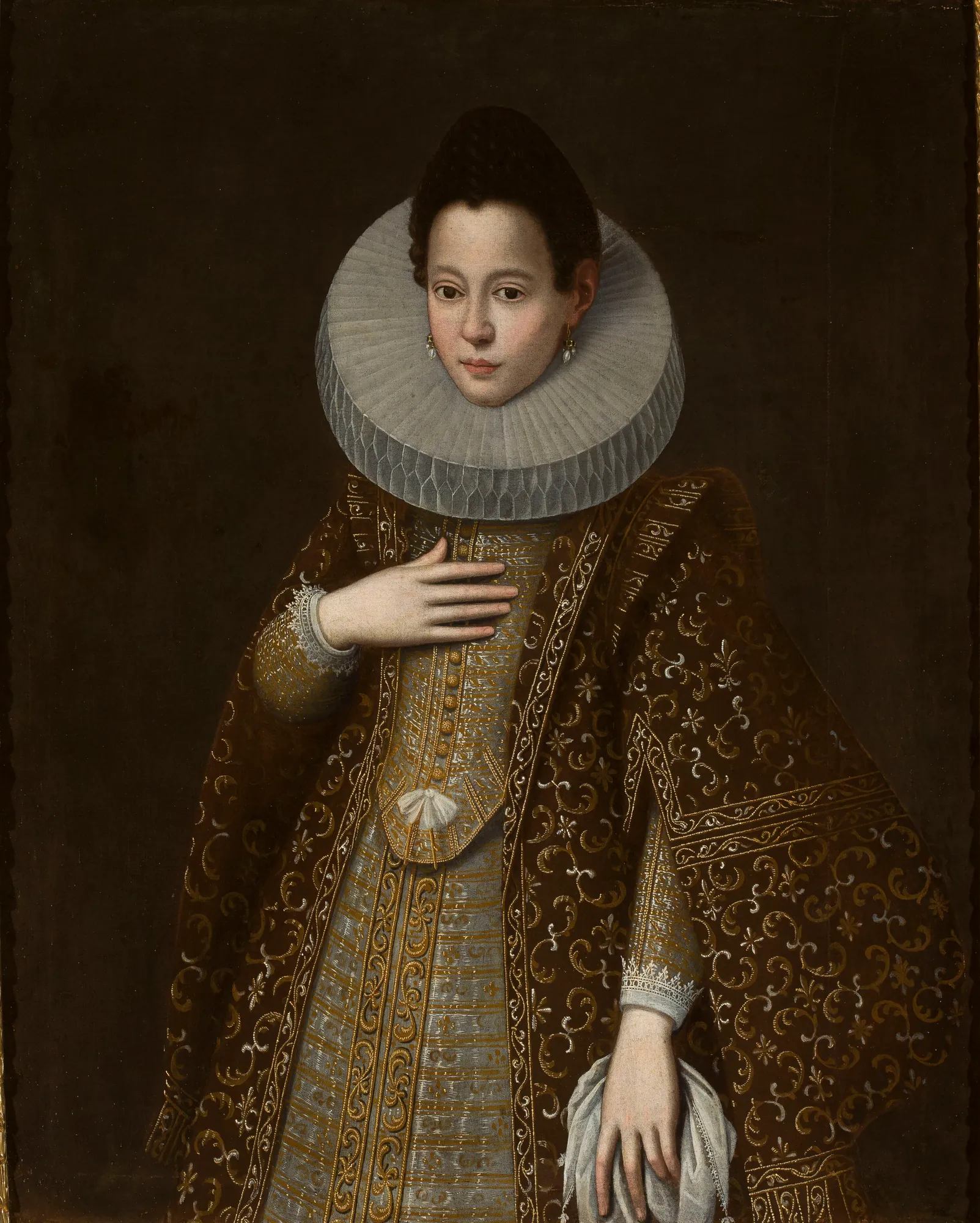 Portrait of a Woman in a Brown Dress