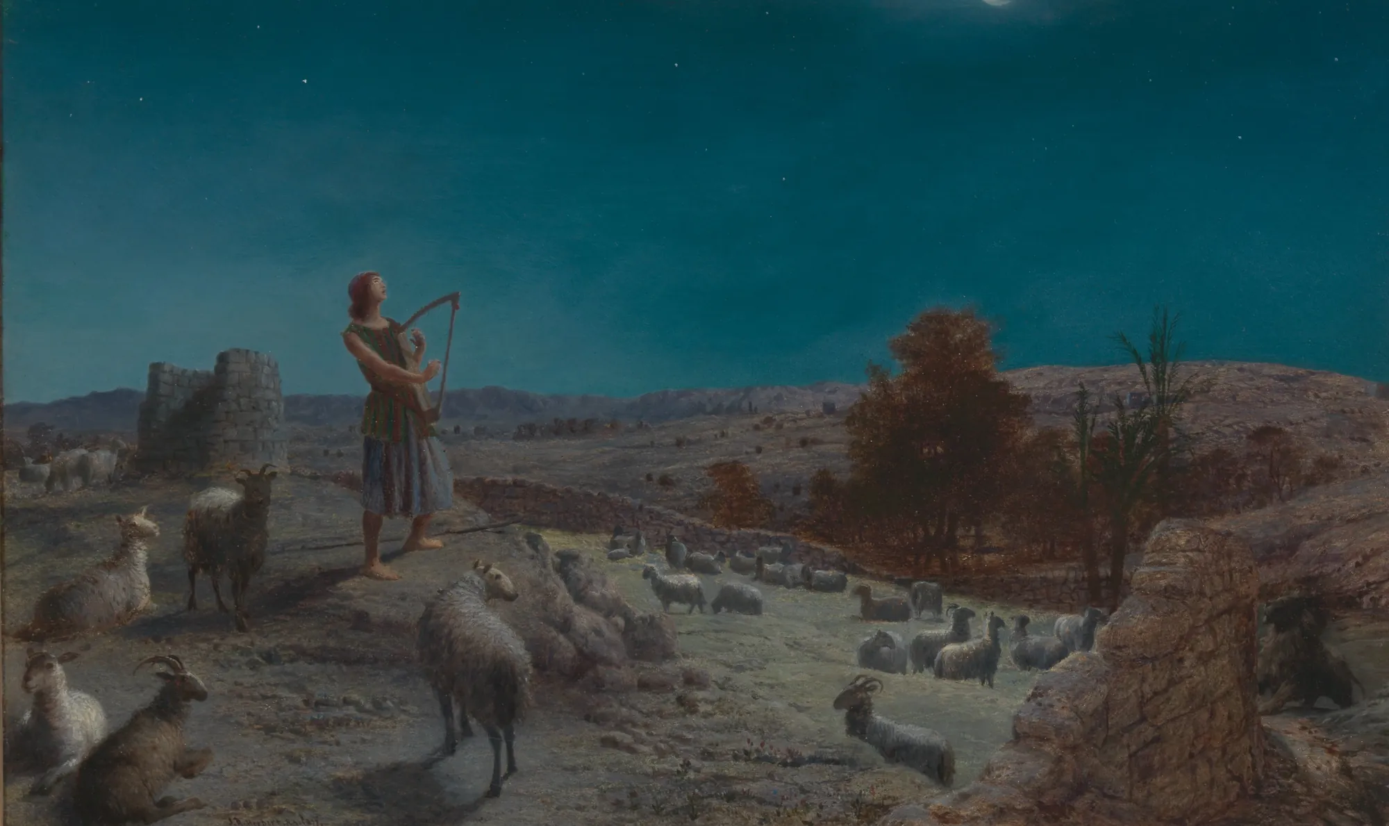 David, the Future King of Israel, While a Shepherd at Bethlehem