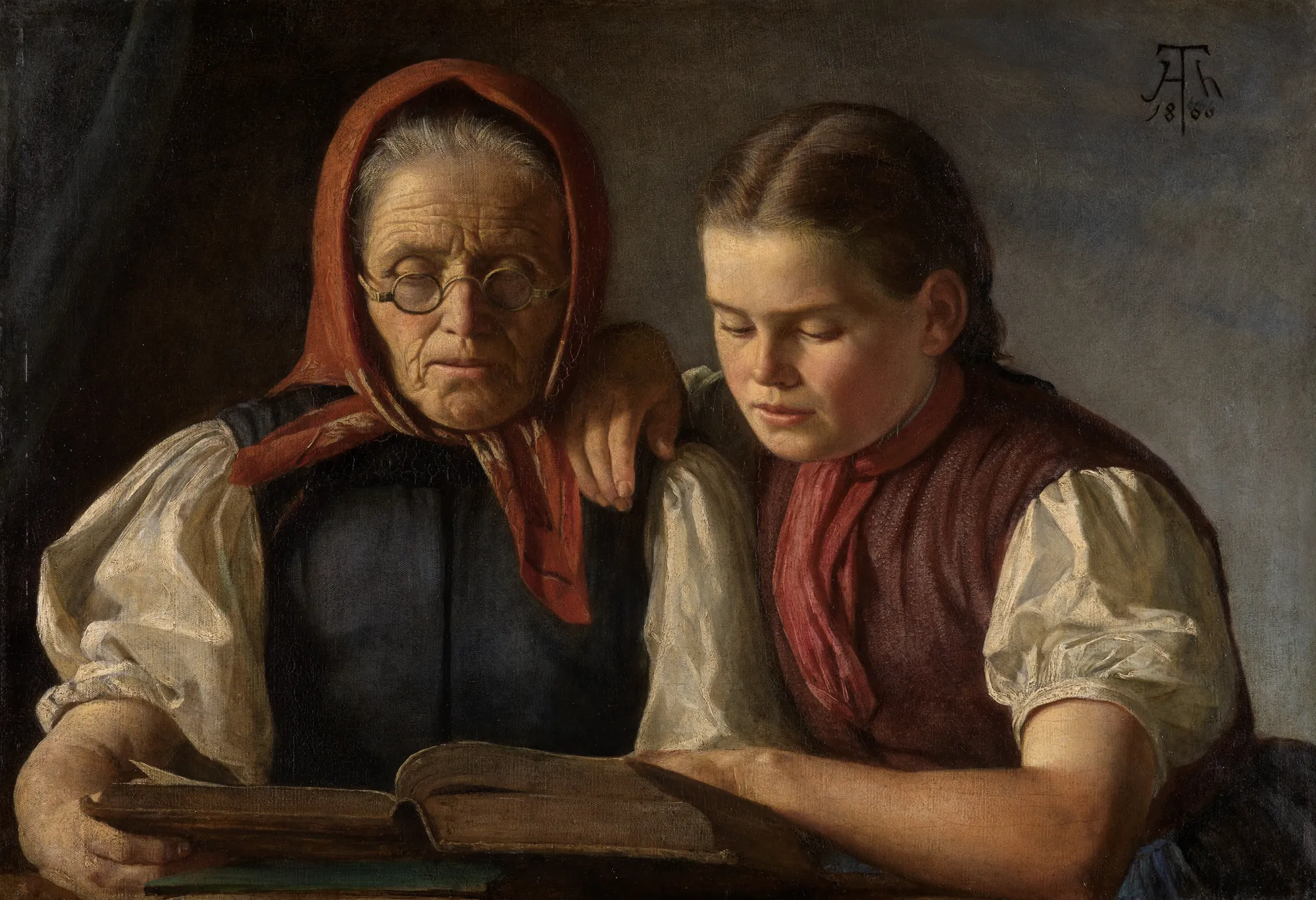 The Artist's Mother and Sister Reading the Bible