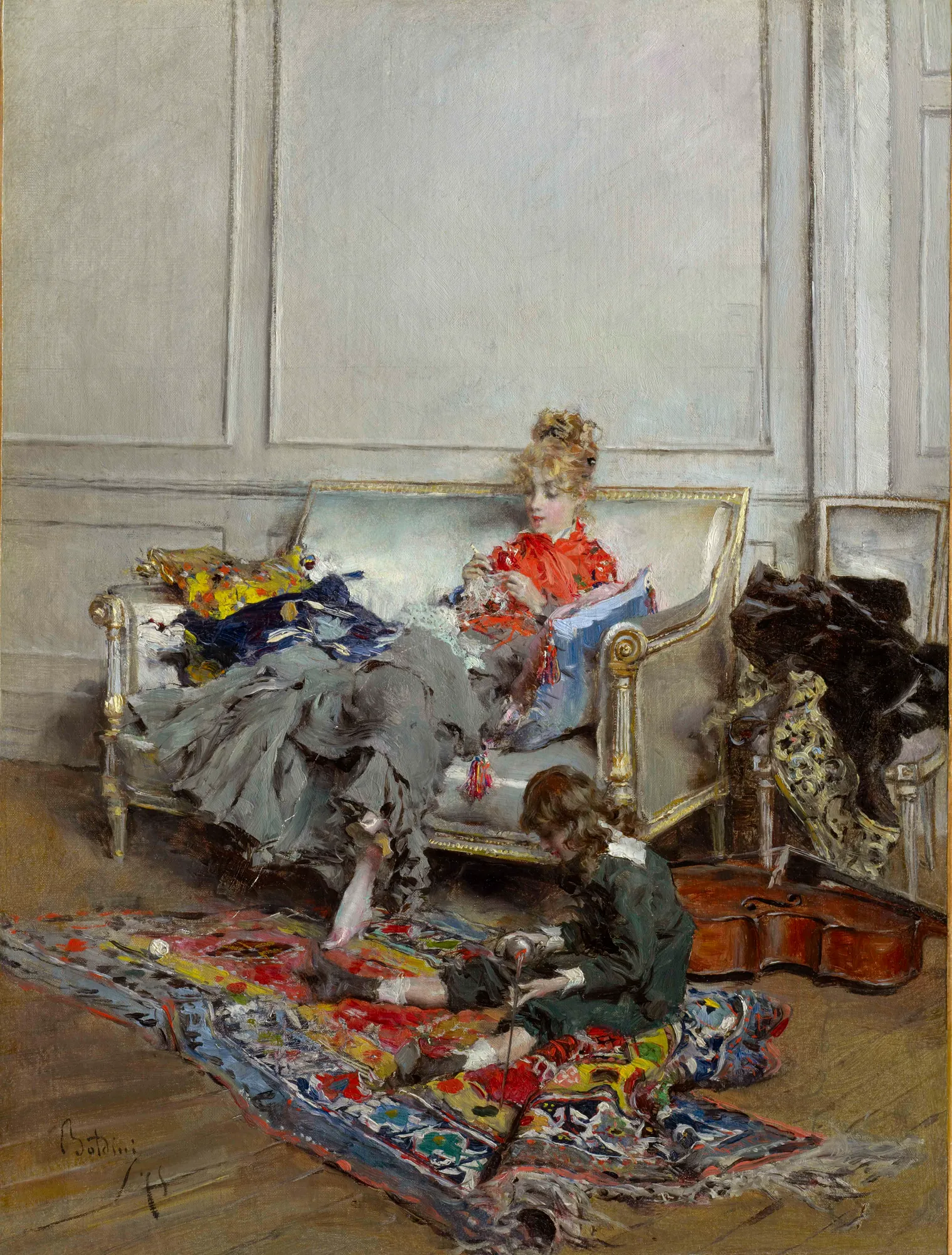 Young Woman Crocheting
