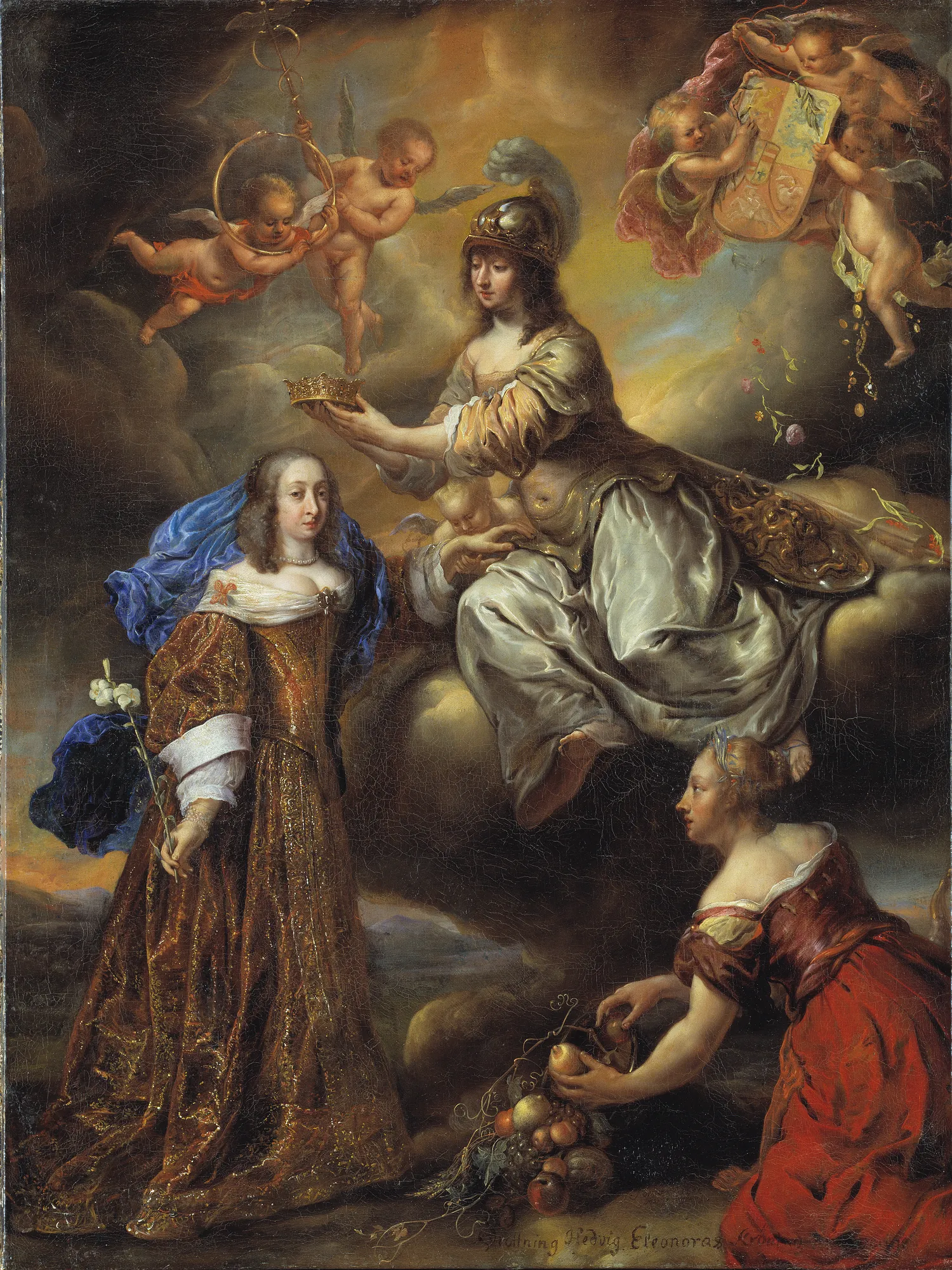 Hedvig Eleonora, Queen of Sweden, Crowned by Minerva