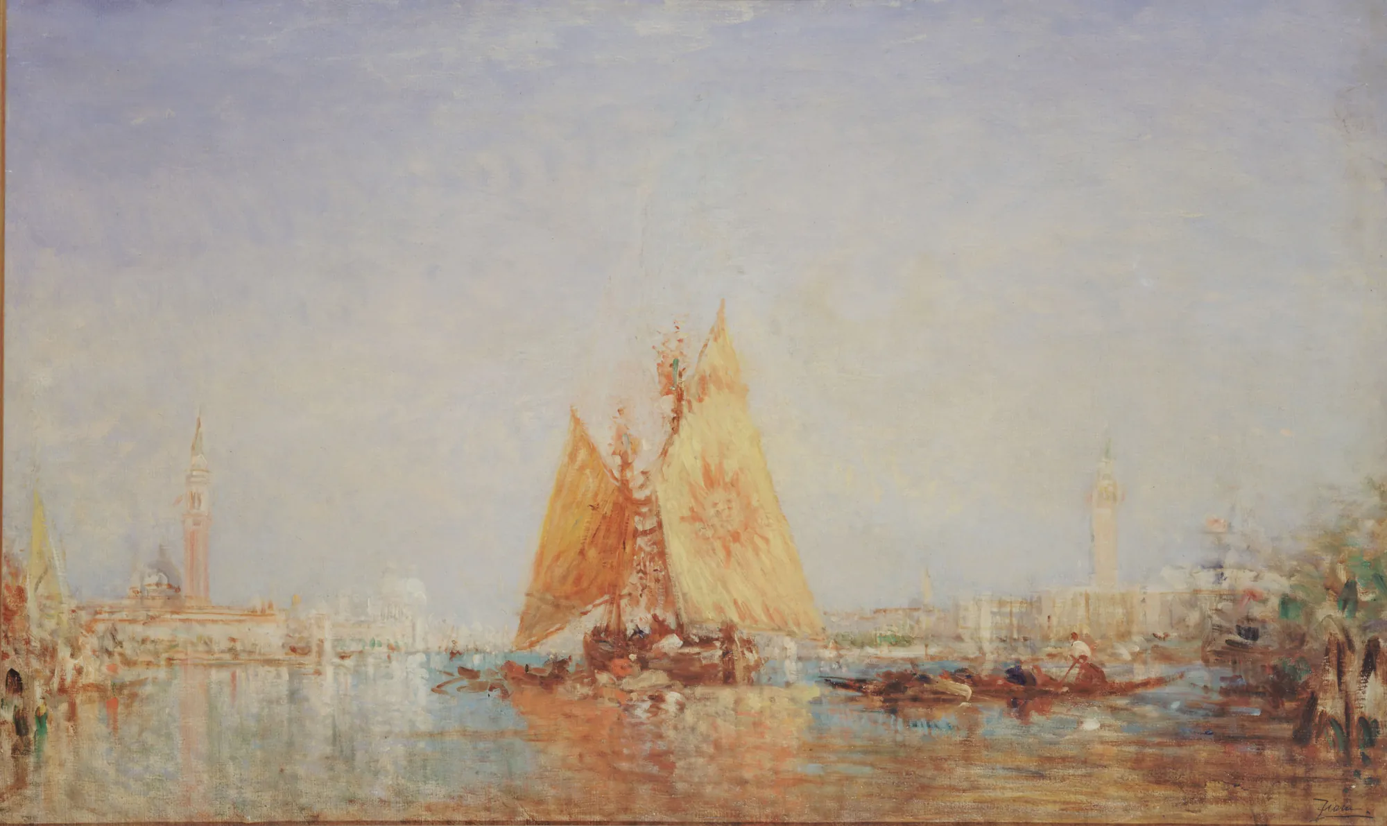Venice, Trabaccolo with a Yellow Sail
