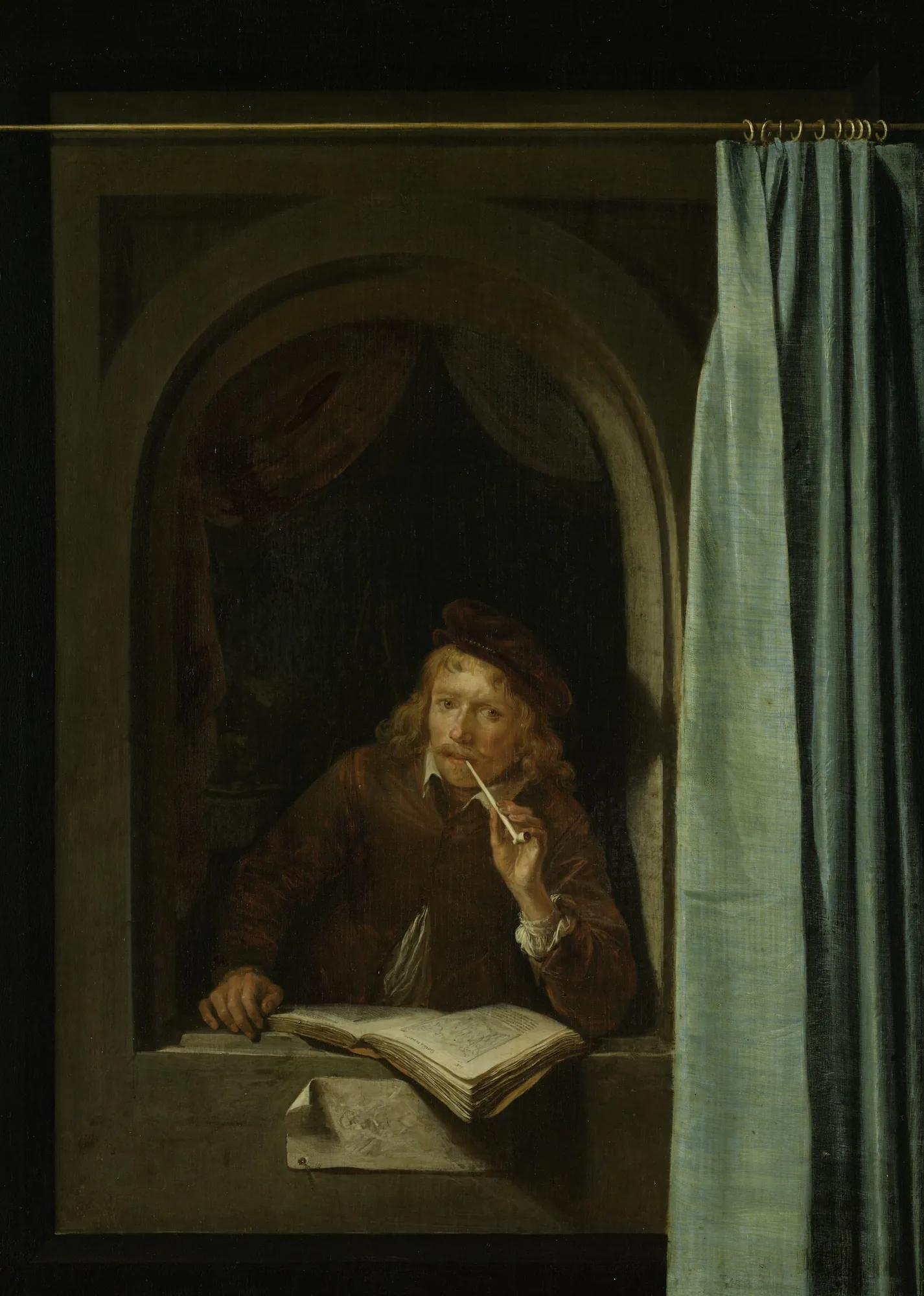 Man Smoking a Pipe