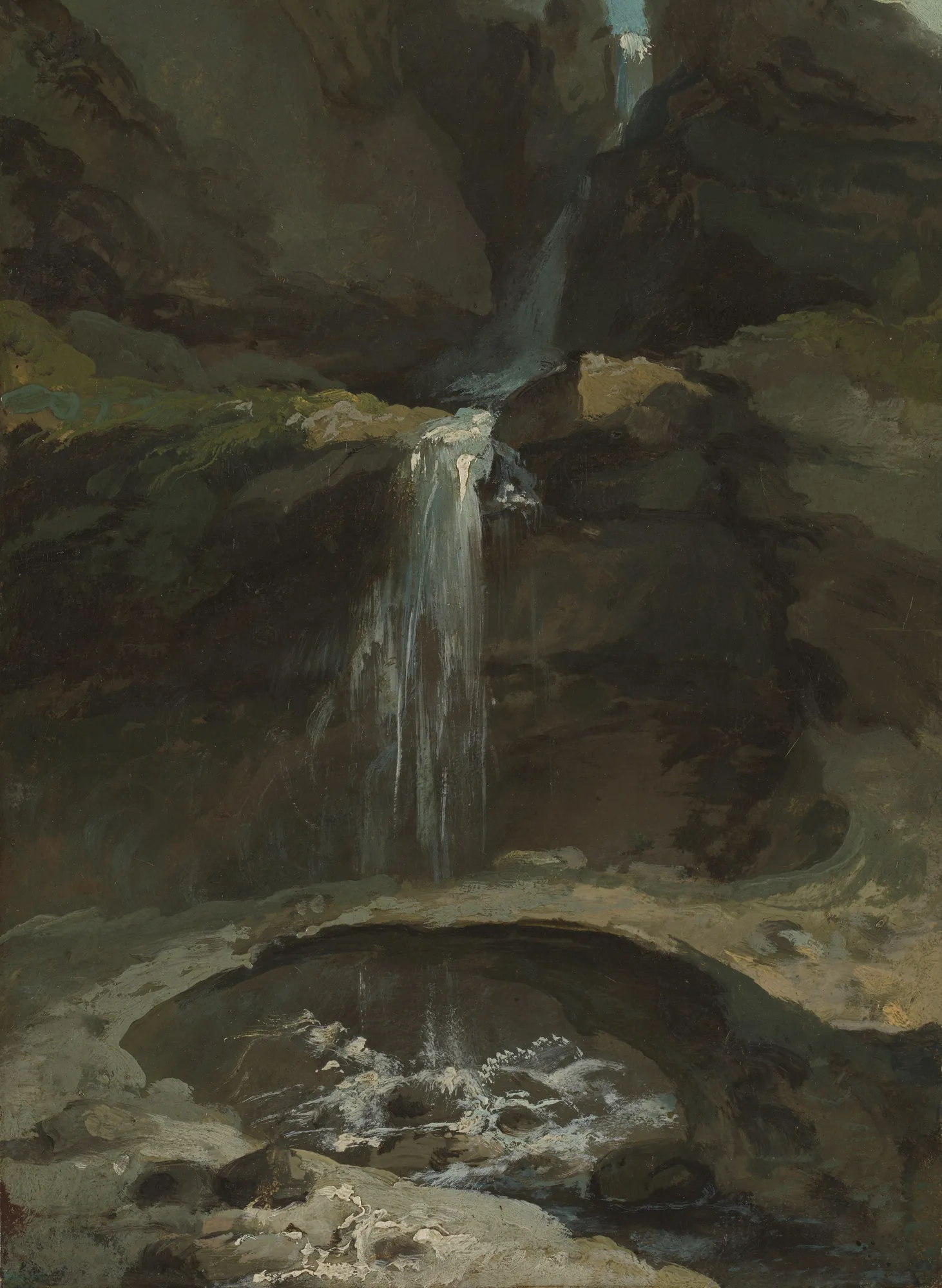 The Geltenbach Falls in the Lauenen Valley with an Ice Bridge