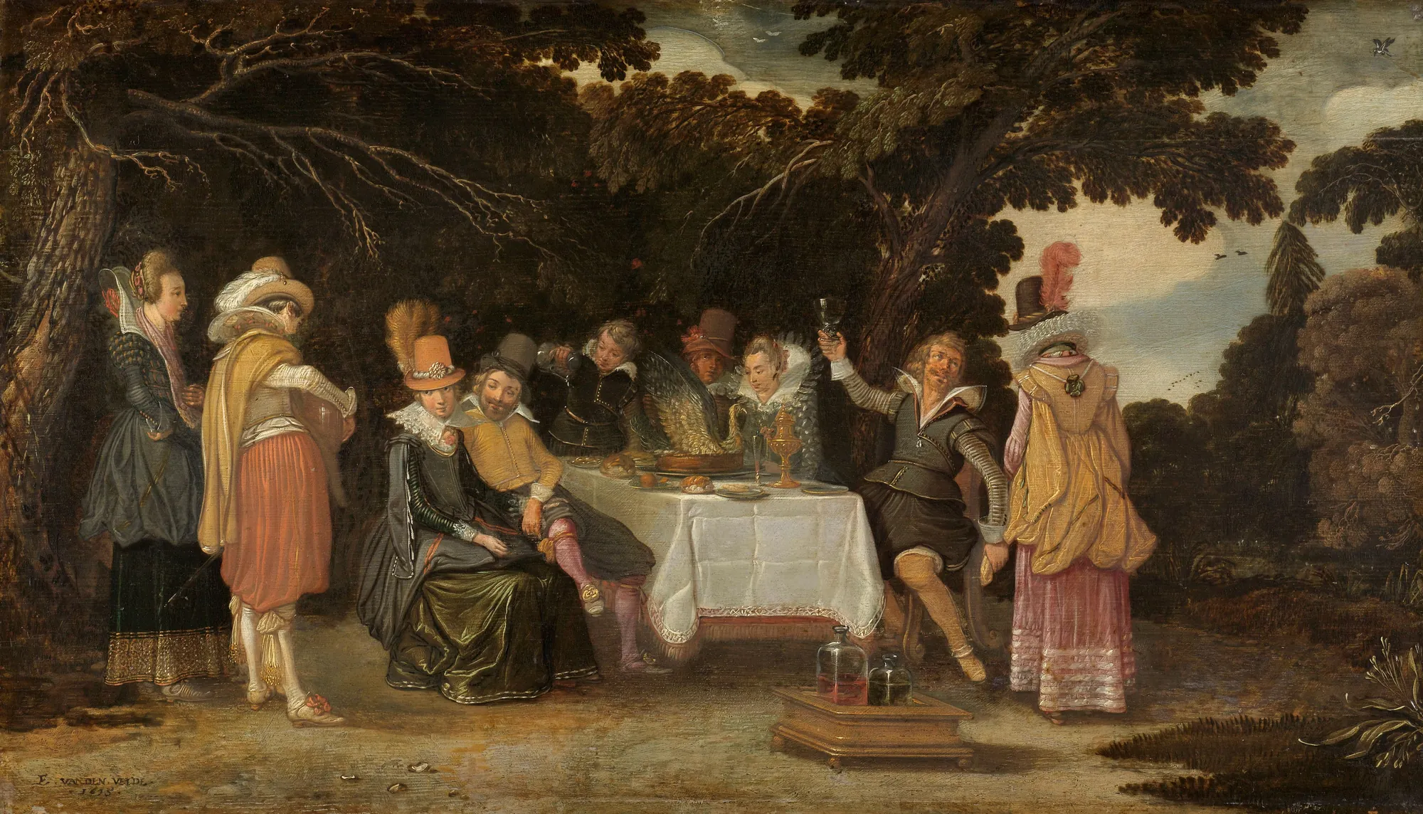 Elegant Company Dining in the Open Air
