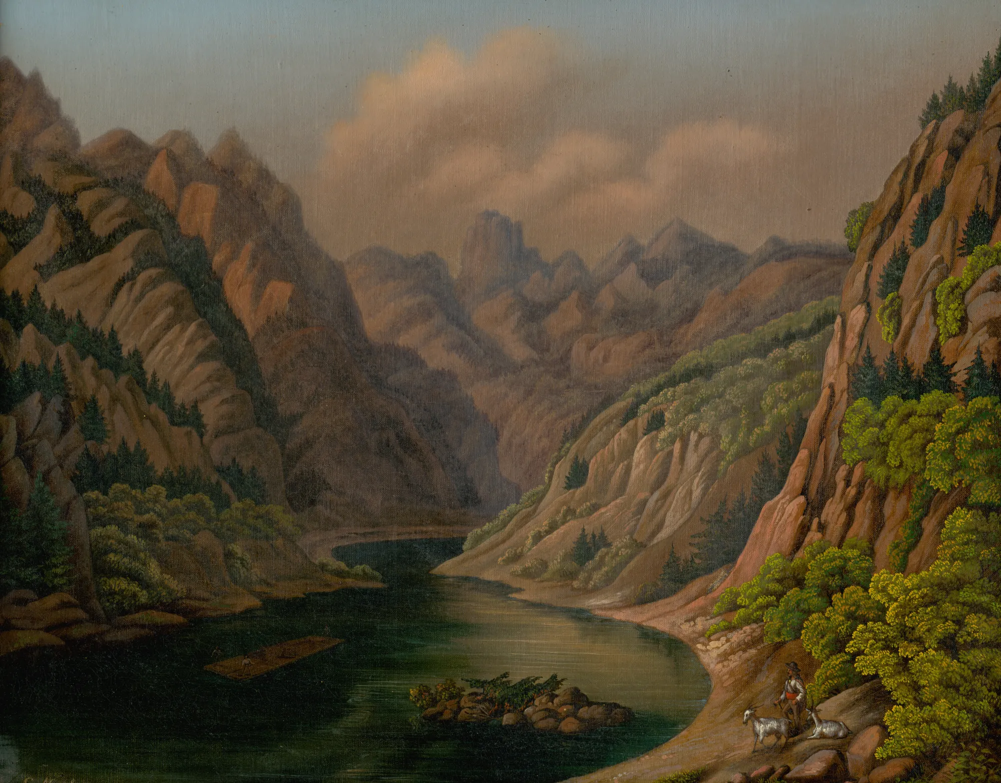River Valley in an Alpine Landscape