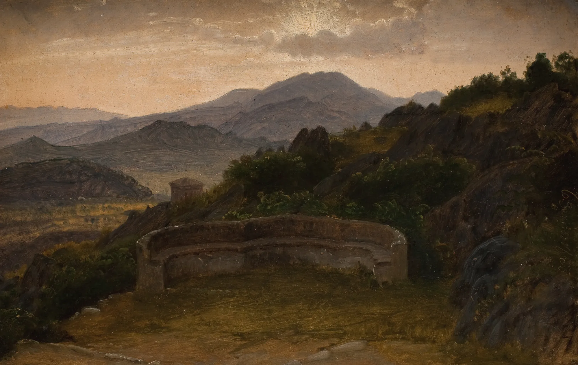 Landscape near Subiaco at Sunset