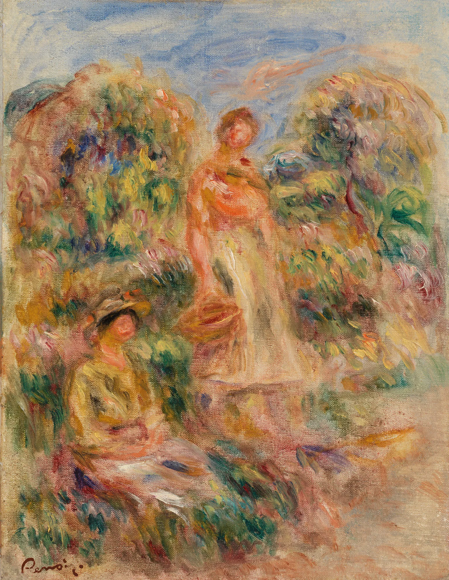 Standing Woman and Seated Woman in a Landscape (Une femme debout et une femme assise dans un paysage)