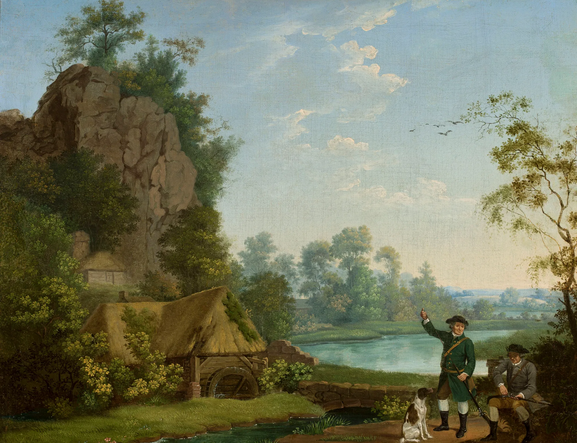Two Gentlemen Going a Shooting, with a View of Creswell Crags
