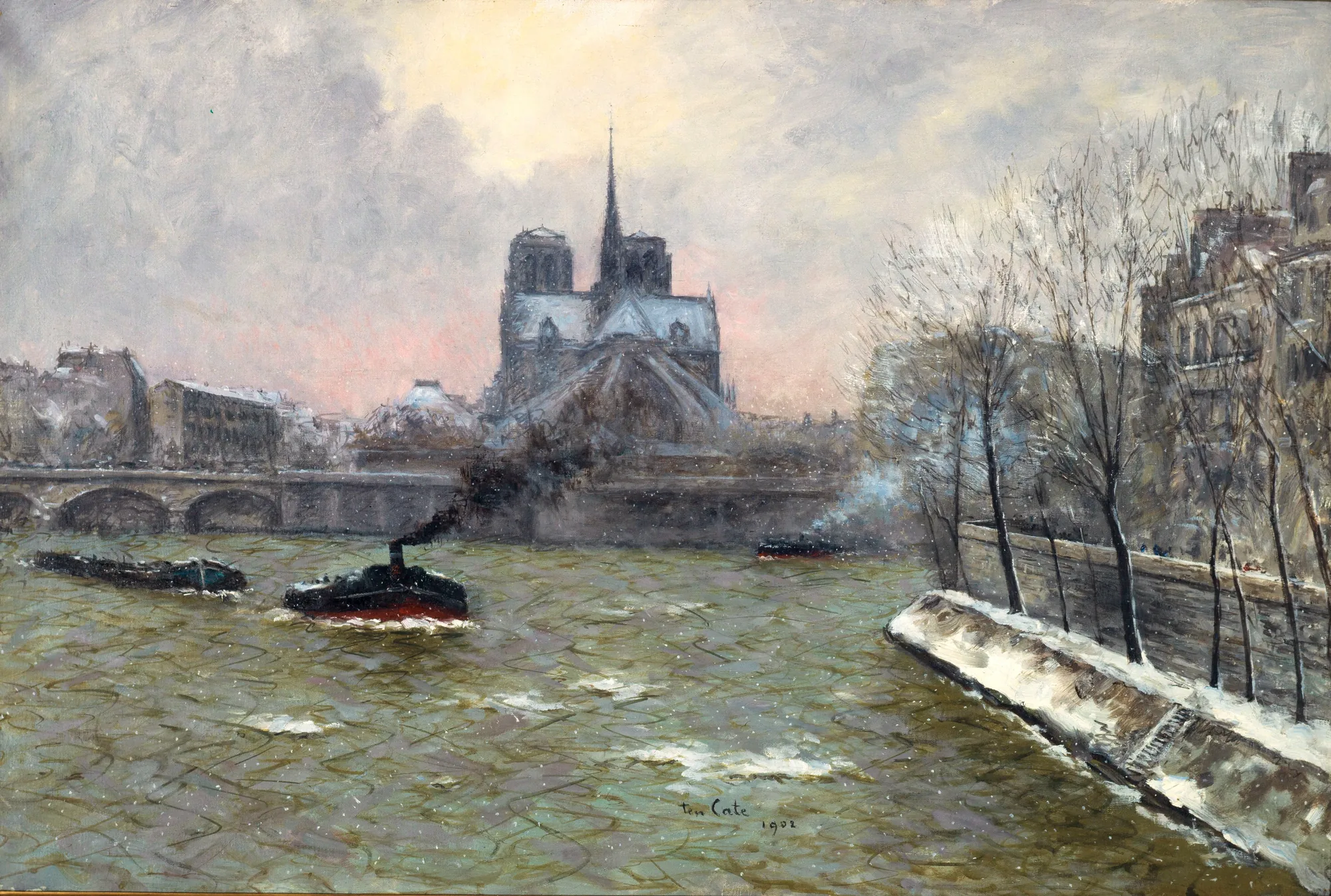 The Apse of Notre-Dame in the Snow