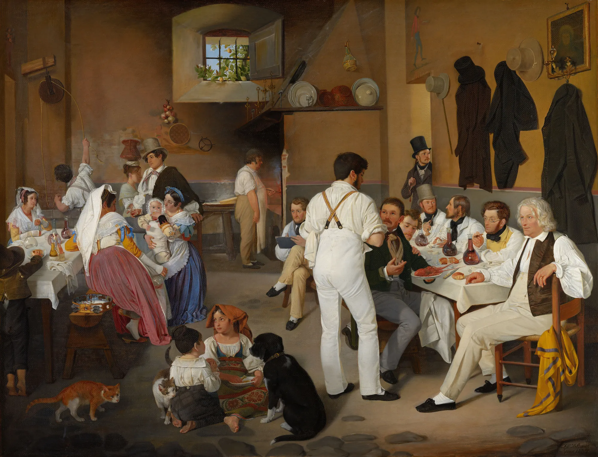 Danish Artists at the Osteria La Gensola in Rome