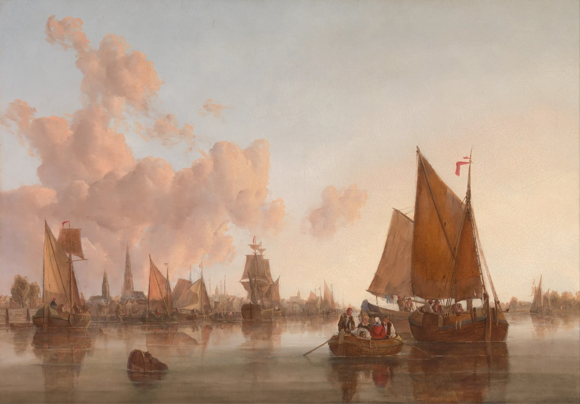 Sailing Boats and Barges on a Dutch Estuary