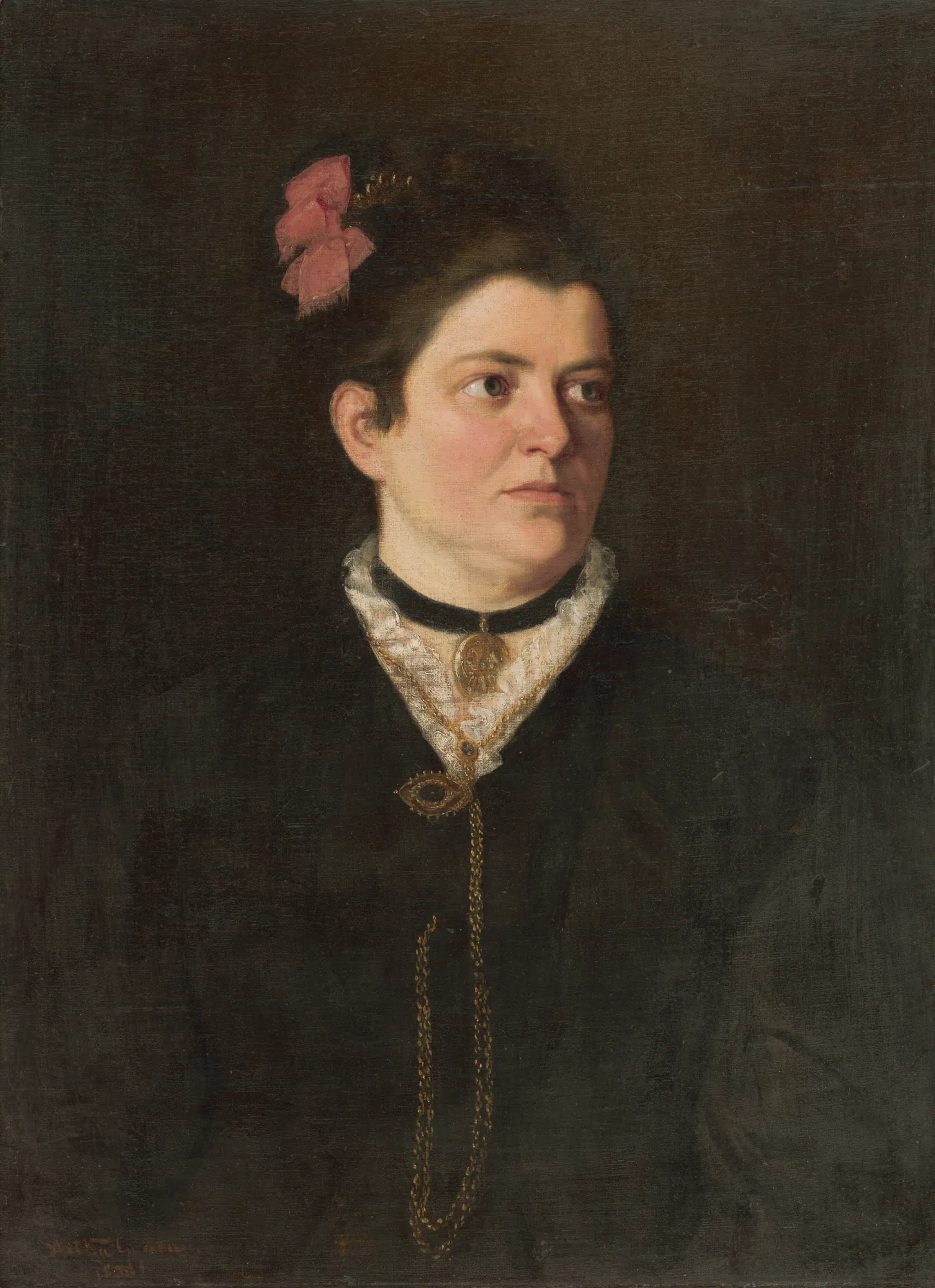 Portrait of a Lady with a Pink Bow