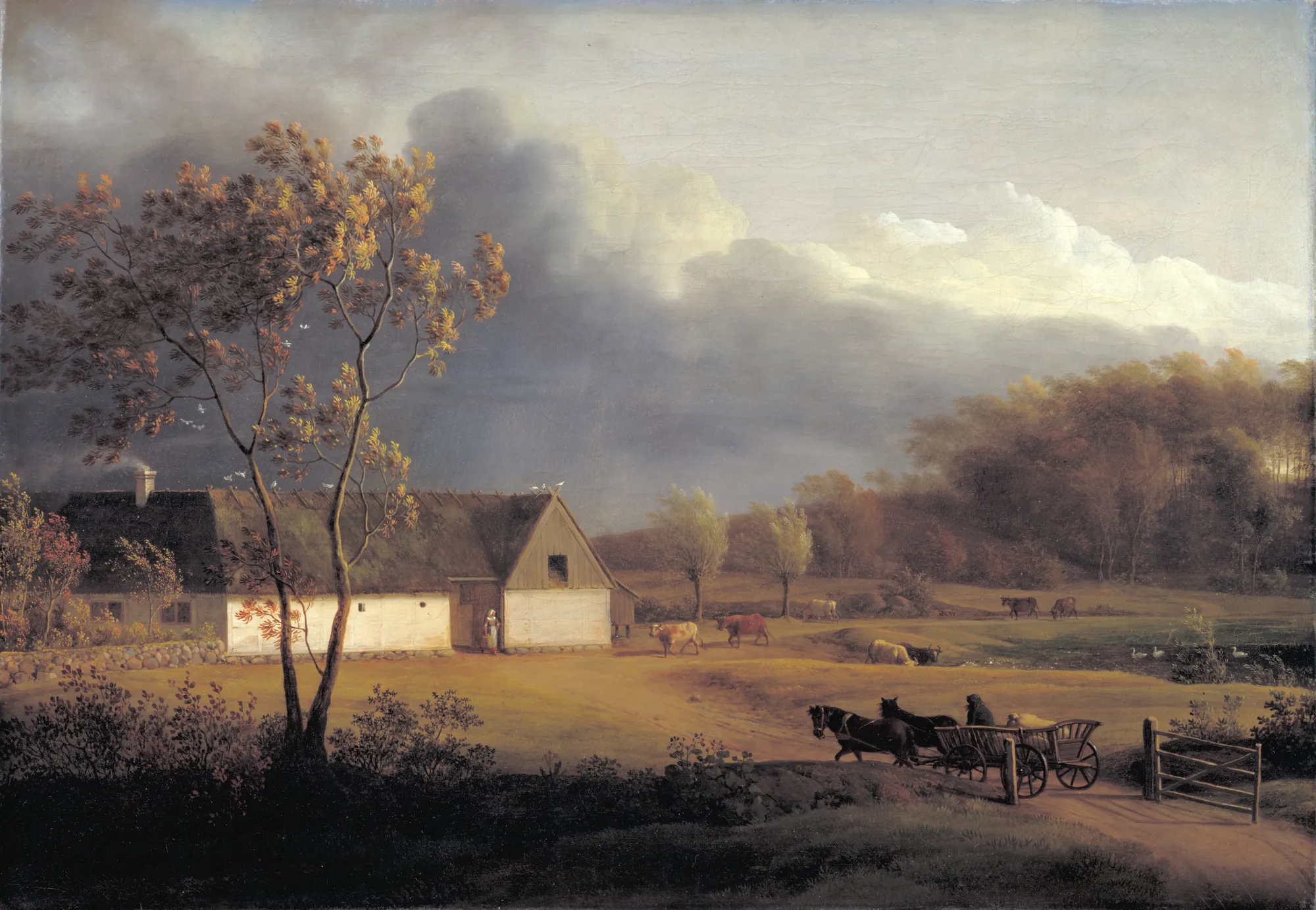 A Zealand Farm During a Gathering Storm
