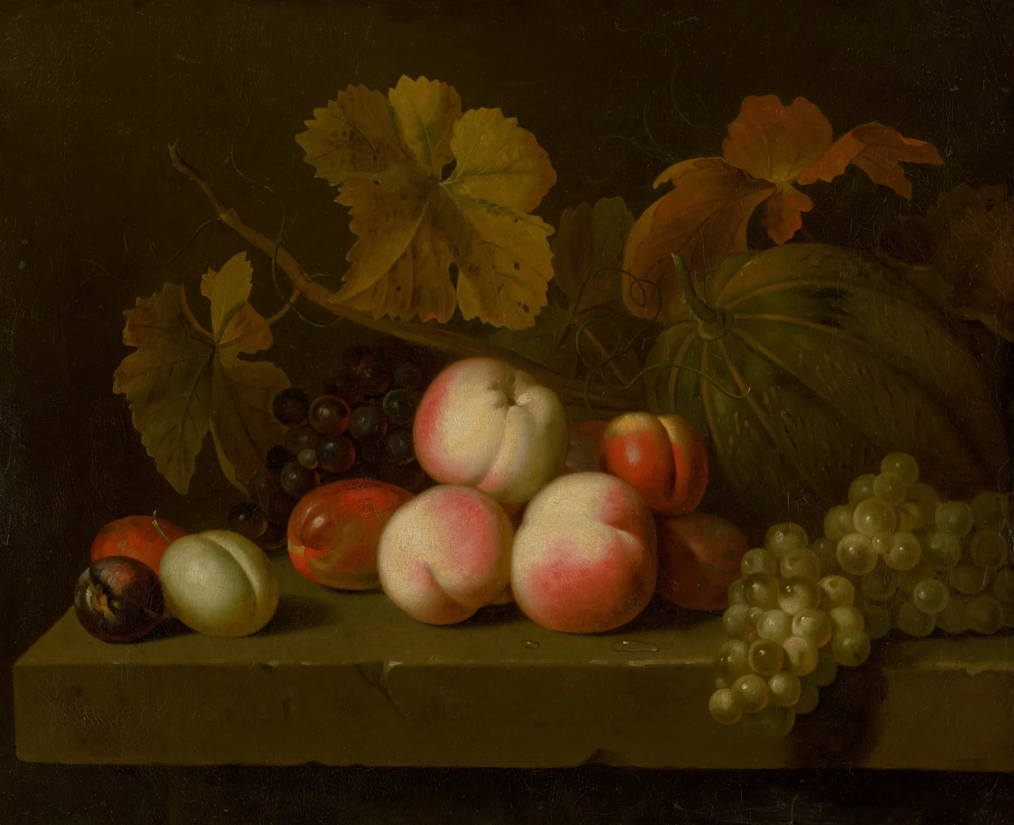 Still Life with Peaches, Grapes, Plums and Melon