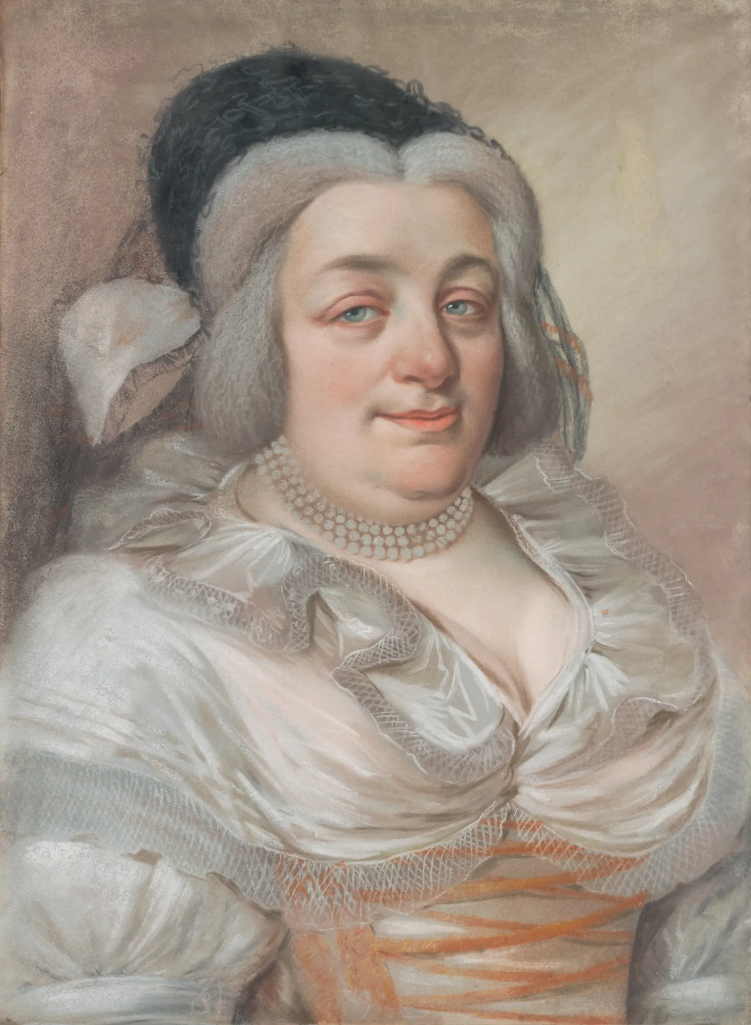 Portrait of a Lady in White Silk and Lace