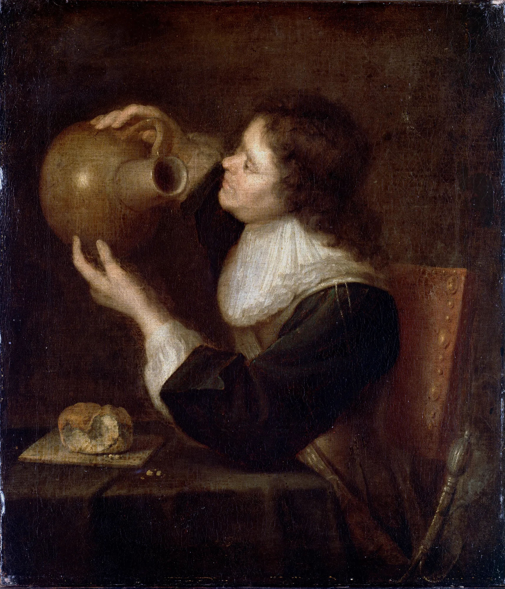 Soldier Looking into a Jug