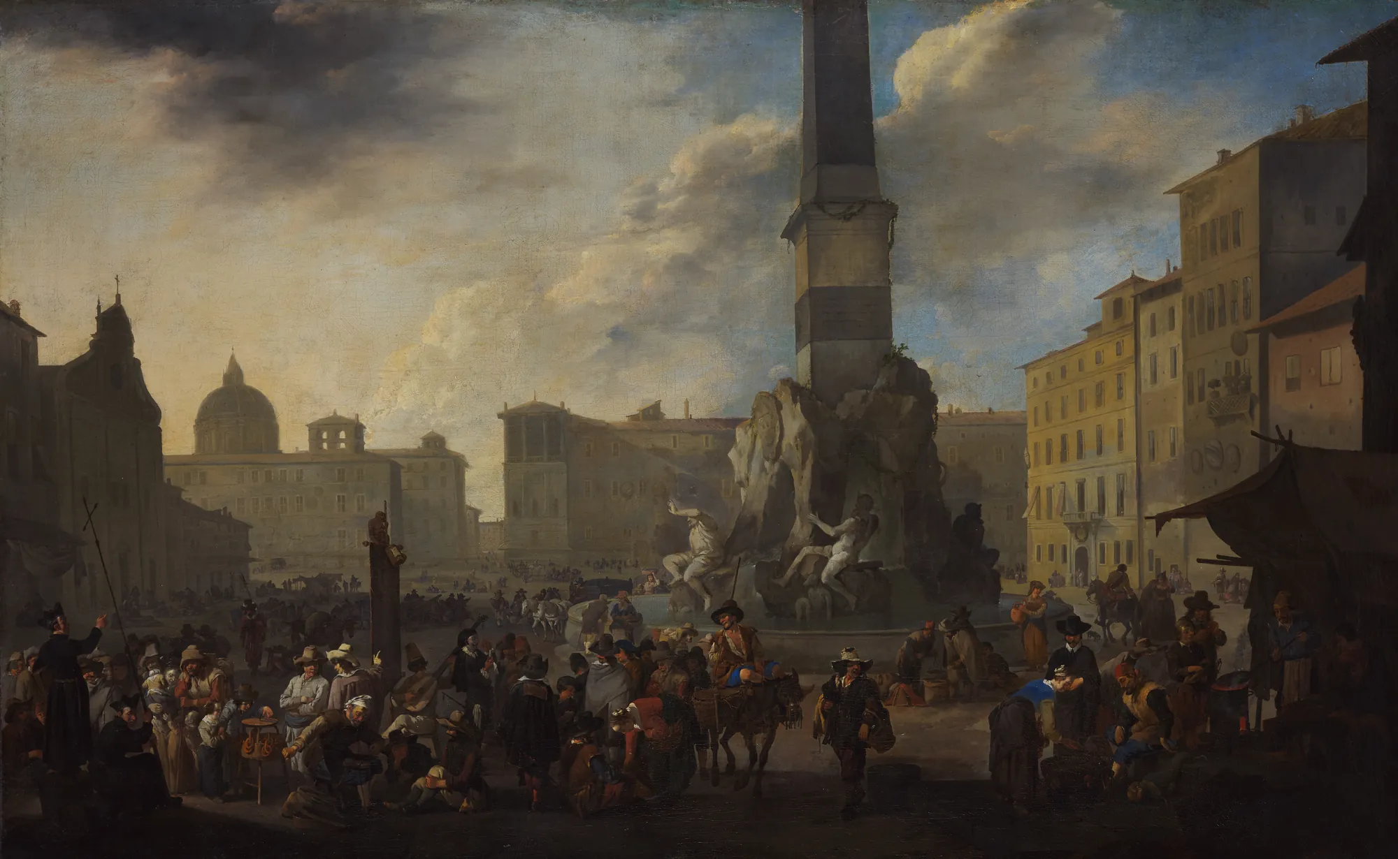 Roman Market Scene in the Piazza Navona
