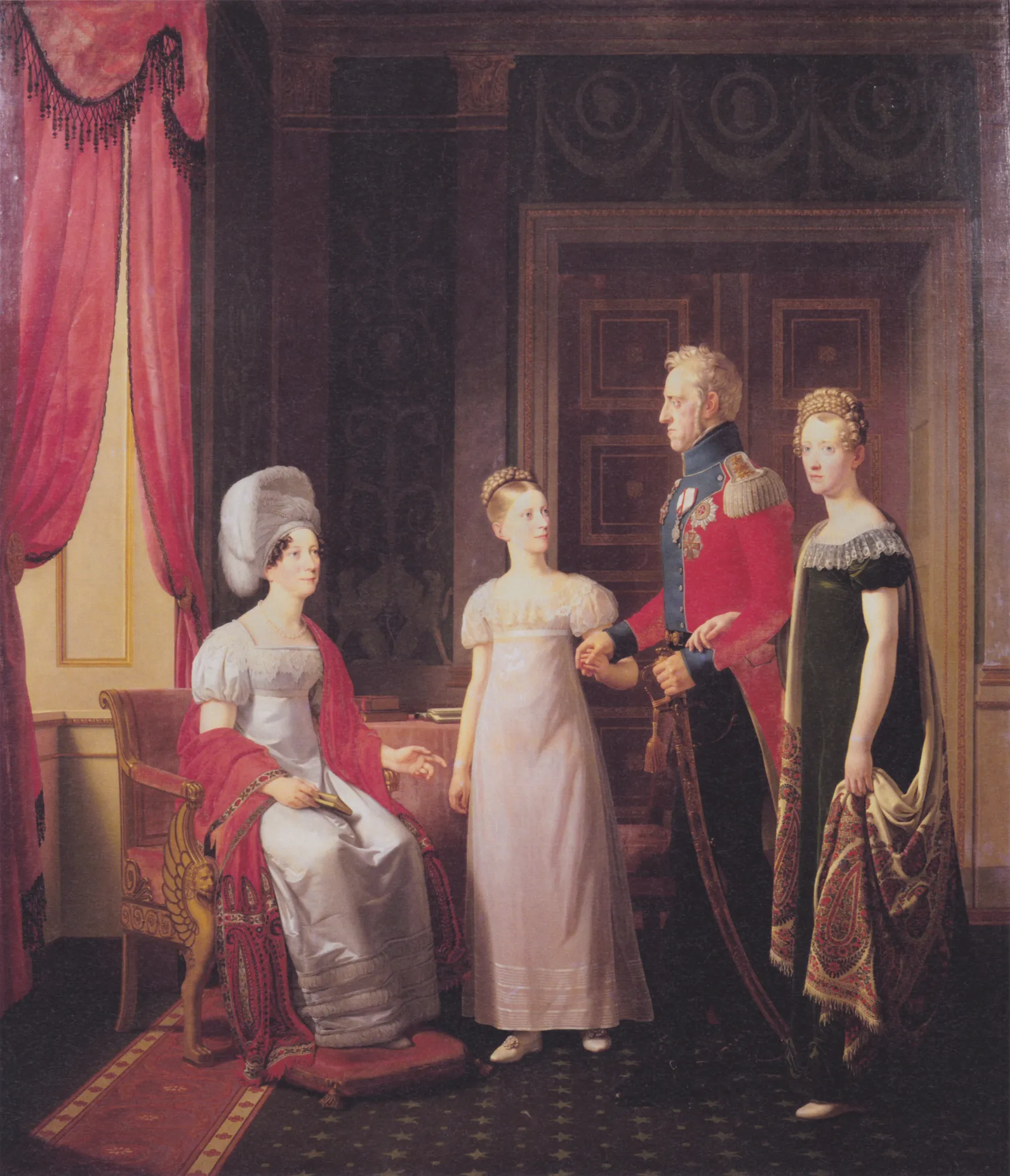 Frederik VI and Family with Queen Marie and Princesses Caroline and Vilhelmine